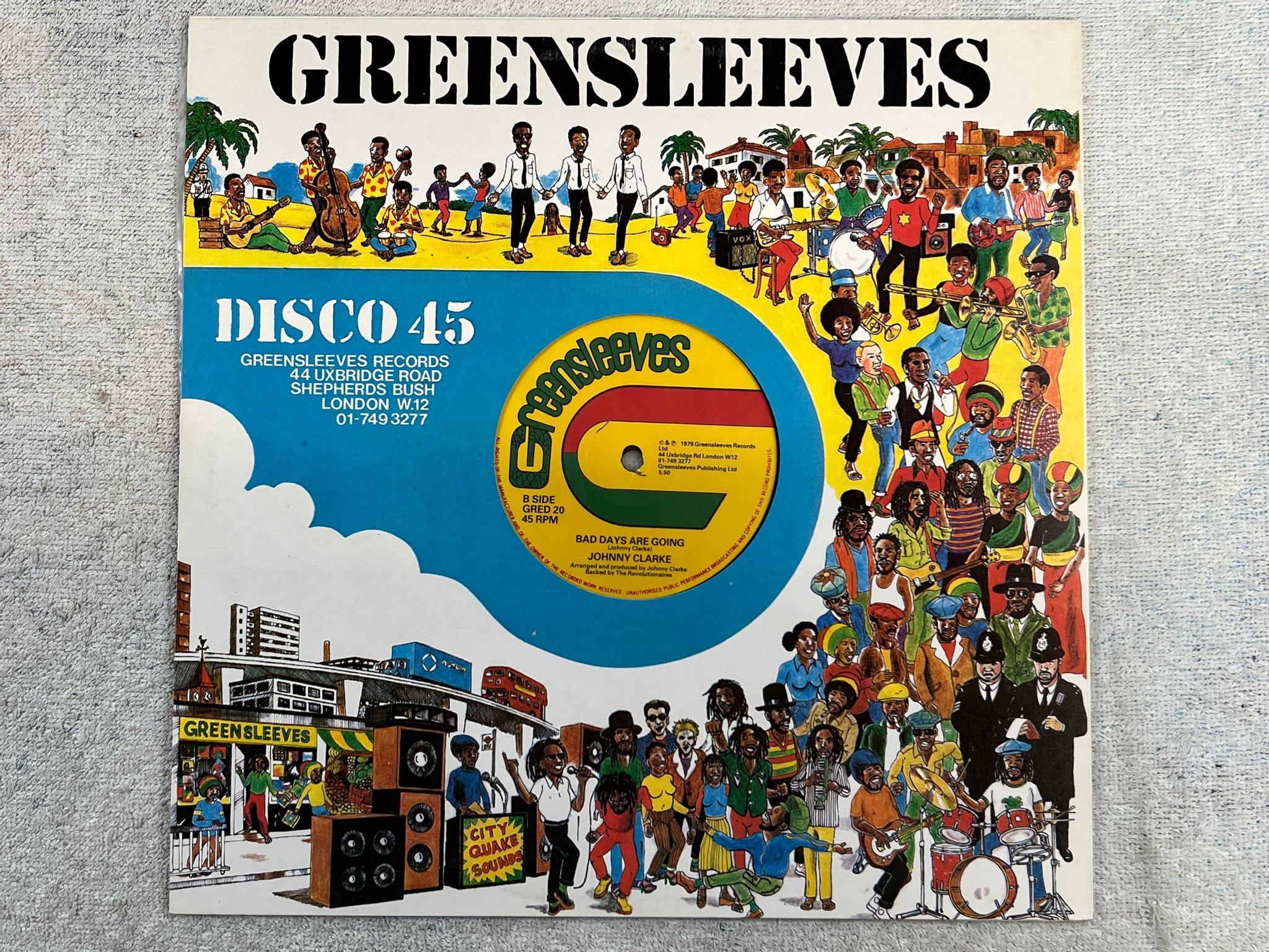 Omslagsbild för skivan JOHNNY CLARKE jah love is with I 12"single -79 UK GREENSLEEVES GRED 20