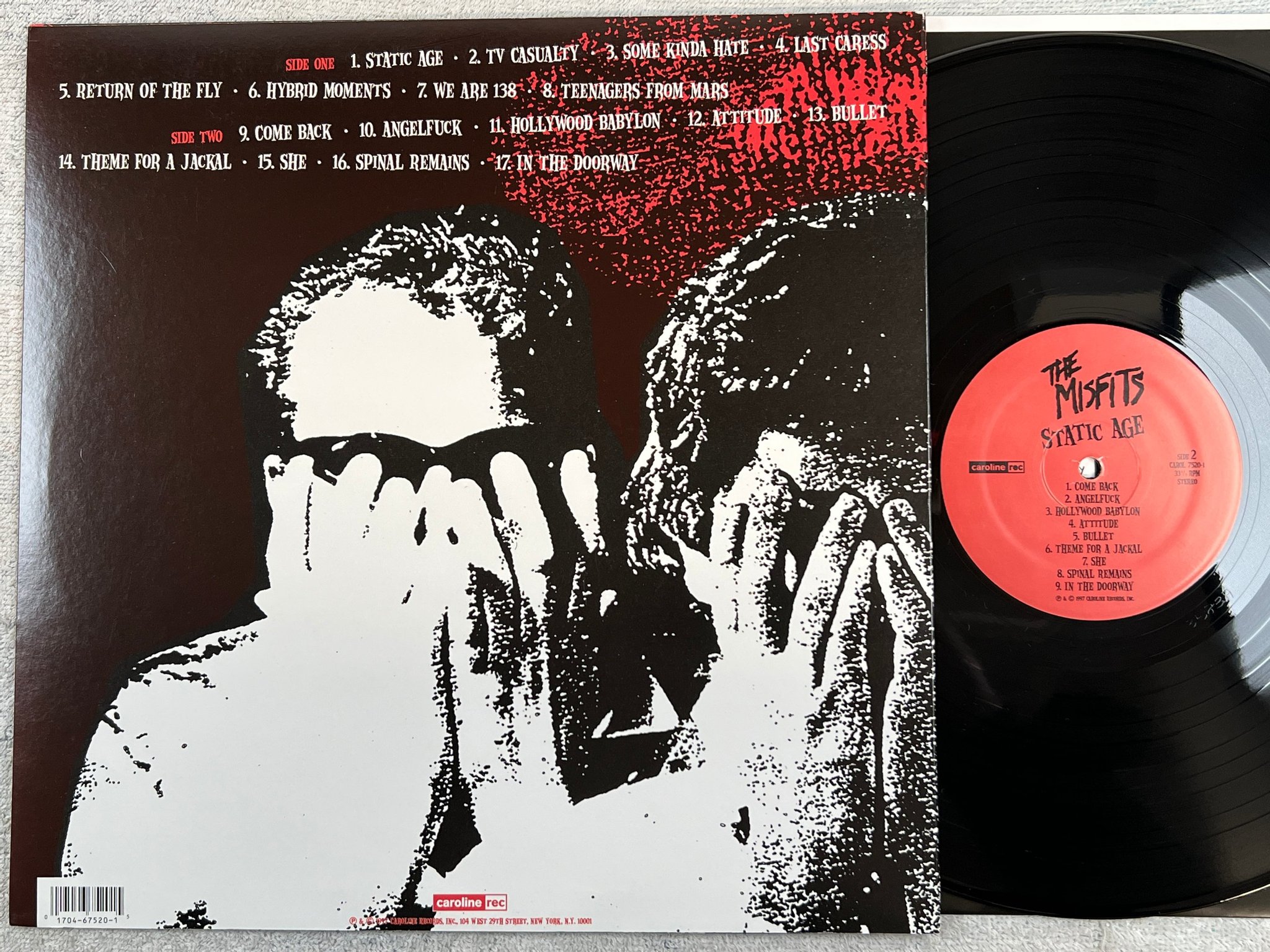 Omslagsbild för skivan MISFITS static age LP -97 US CAROLINE CAR 7520-1 ** yeah **