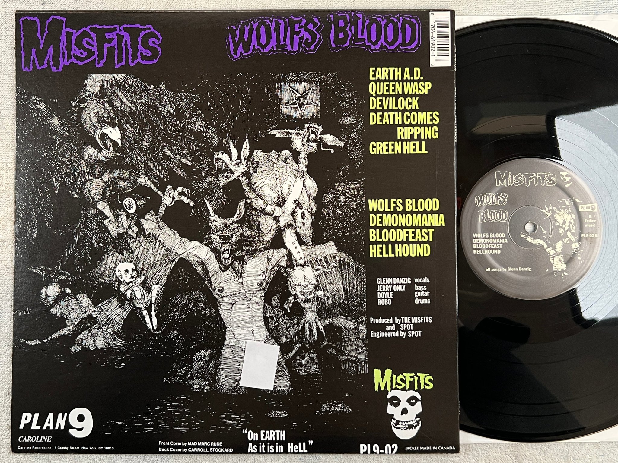 Omslagsbild för skivan ?MISFITS Earth A.D. / Wolfs Blood LP re US PLAN 9 PL9-02 