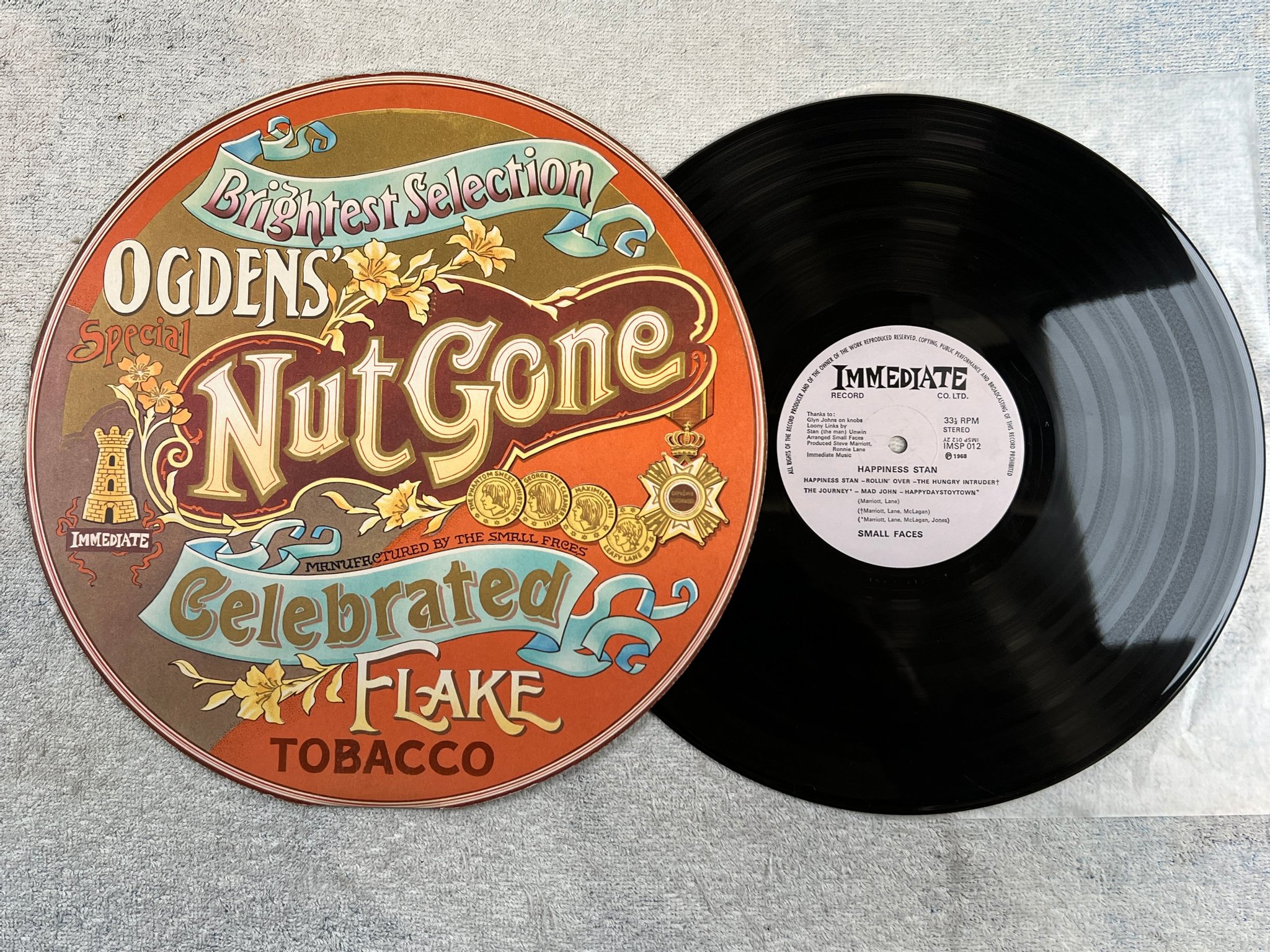 Omslagsbild för skivan SMALL FACES ogdens nut gone flake LP -68 UK IMMEDIATE SMSP 012