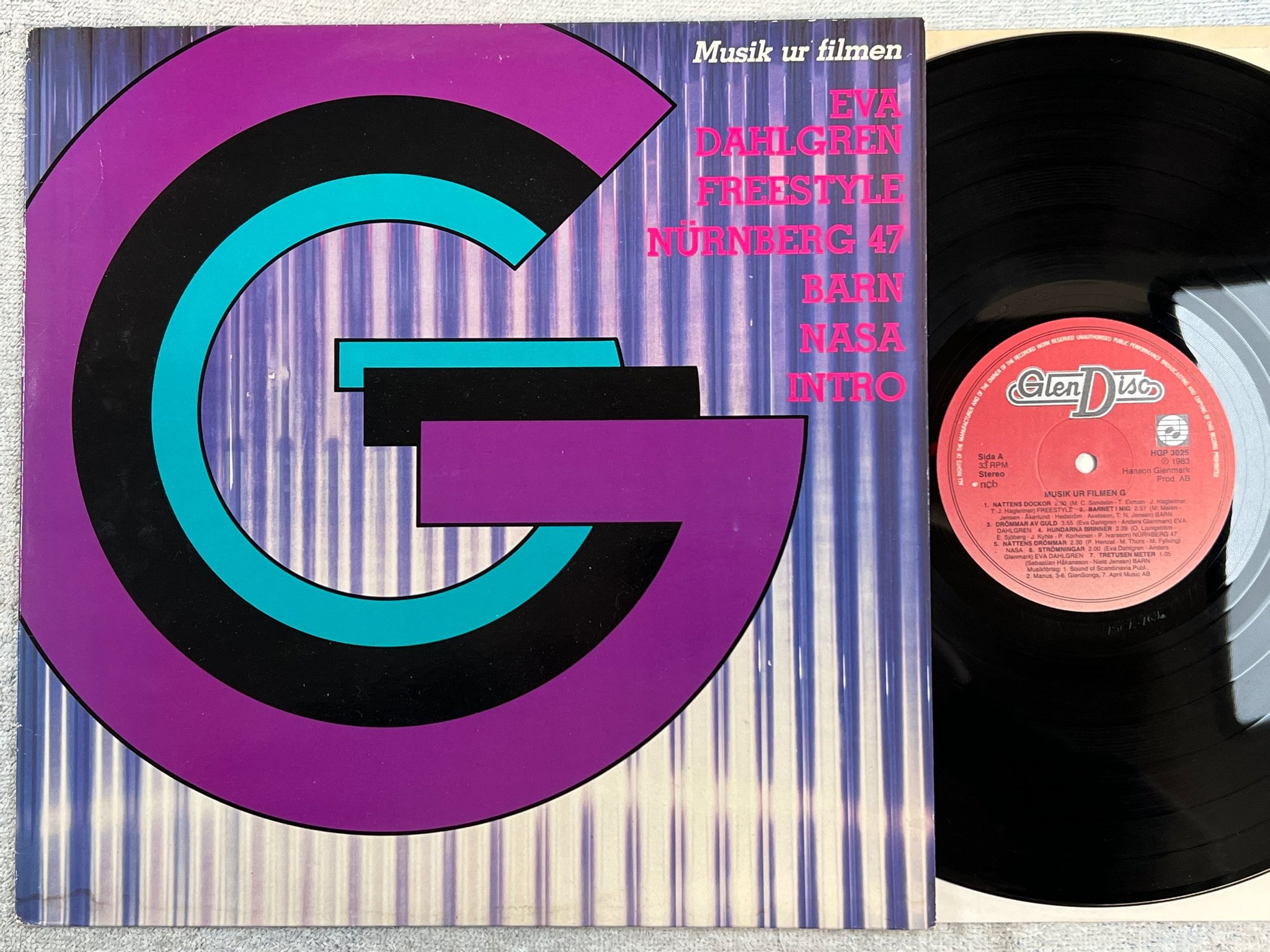 Omslagsbild för skivan MUSIK UR FILMEN "G" LP -83 Swe GLENDISC HGP 3025