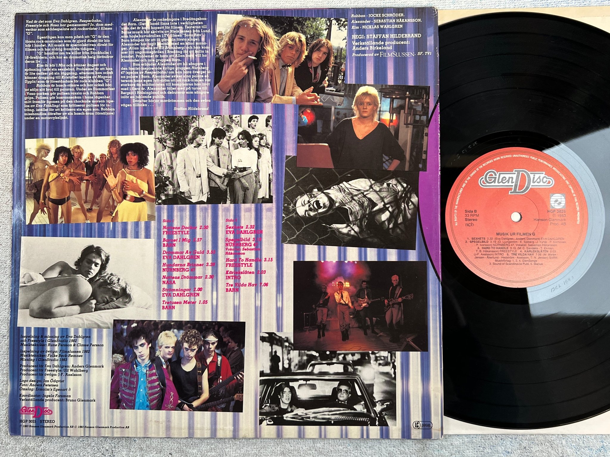 Omslagsbild för skivan MUSIK UR FILMEN "G" LP -83 Swe GLENDISC HGP 3025