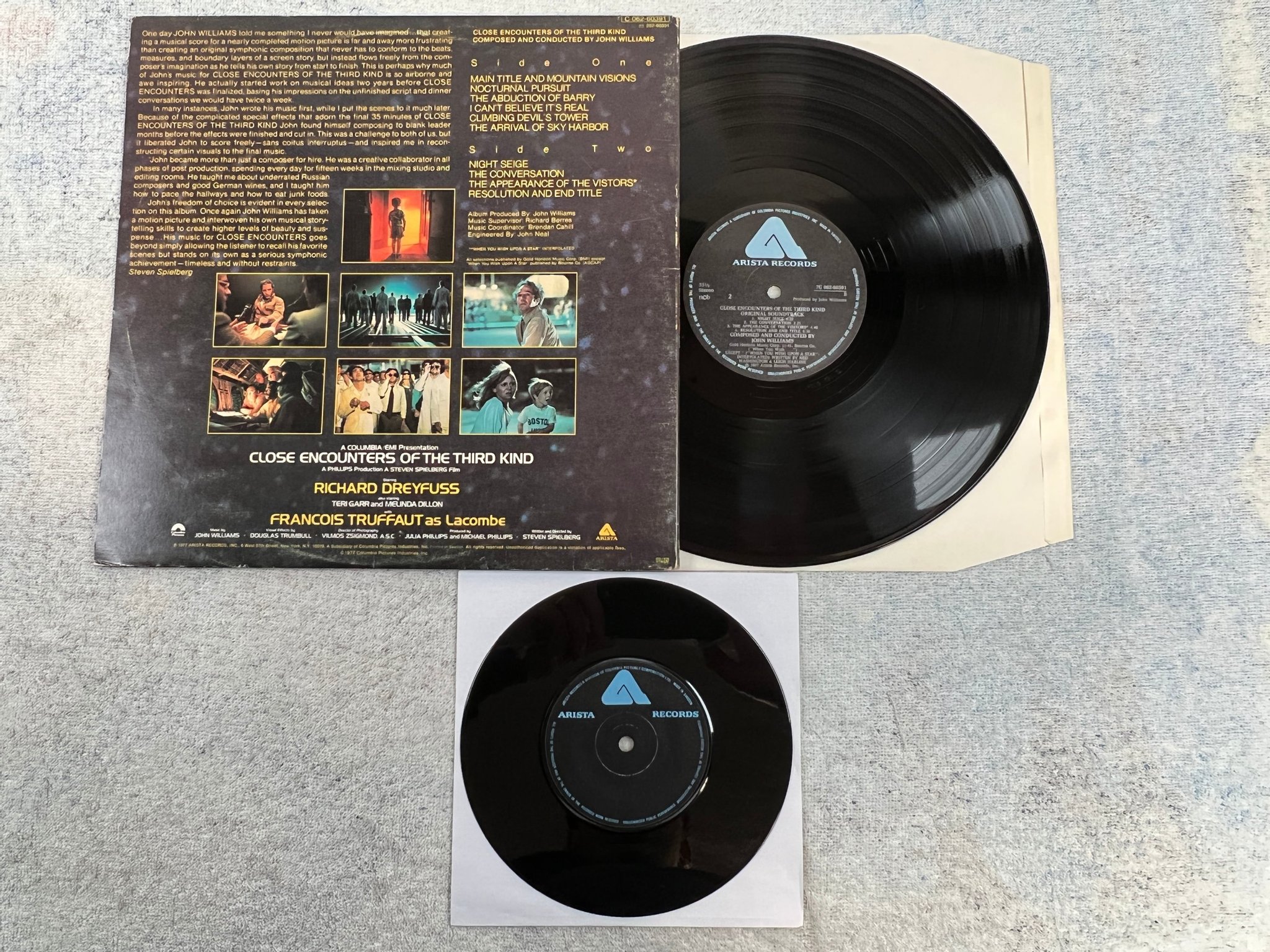 Omslagsbild för skivan CLOSE ENCOUNTERS OF THE THIRD KIND LP -77 ncb ARISTA 7C 062-60391