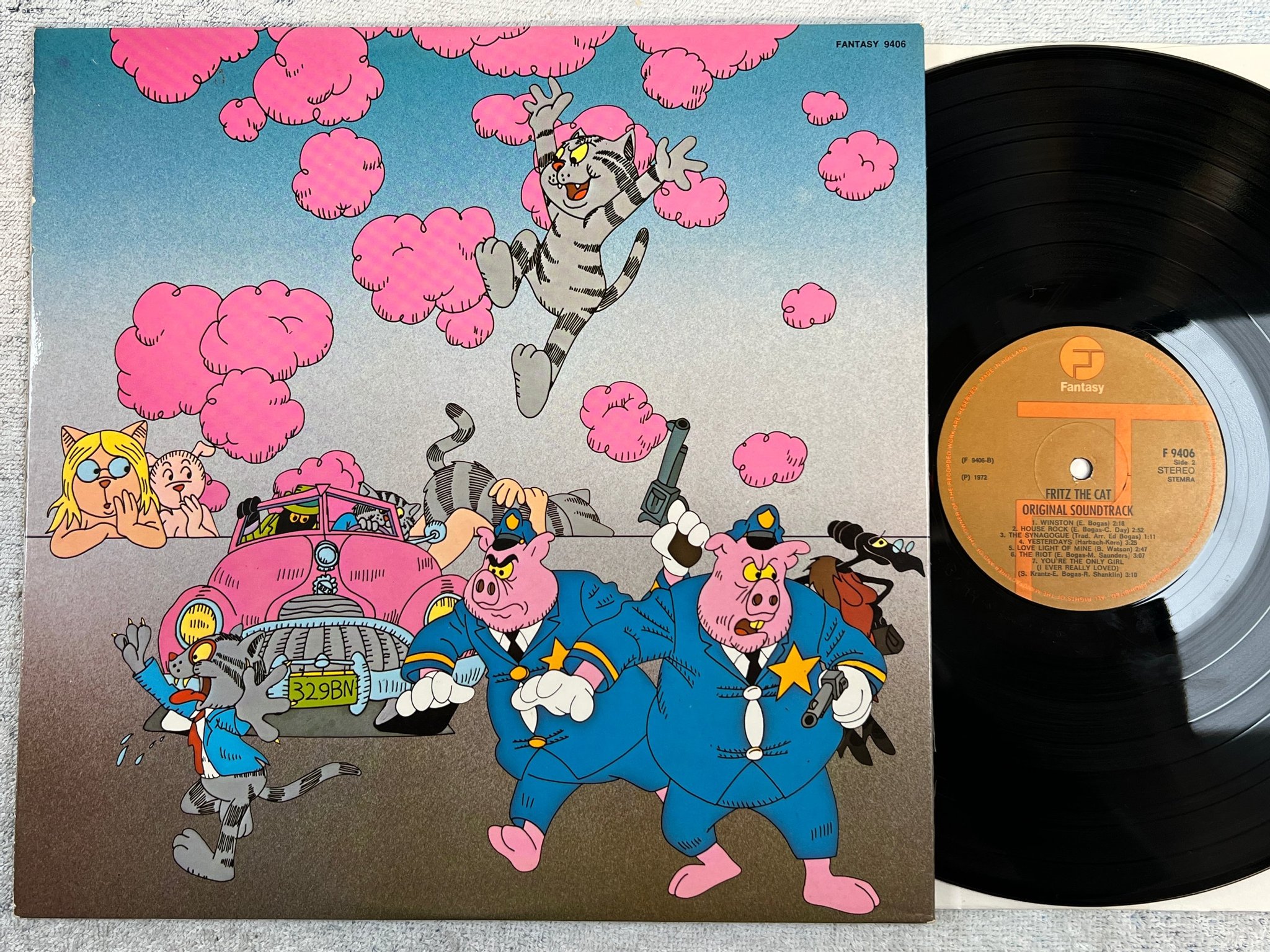 Omslagsbild för skivan FRITZ THE CAT soundtrack LP -72 Hol FANTASY F 9406
