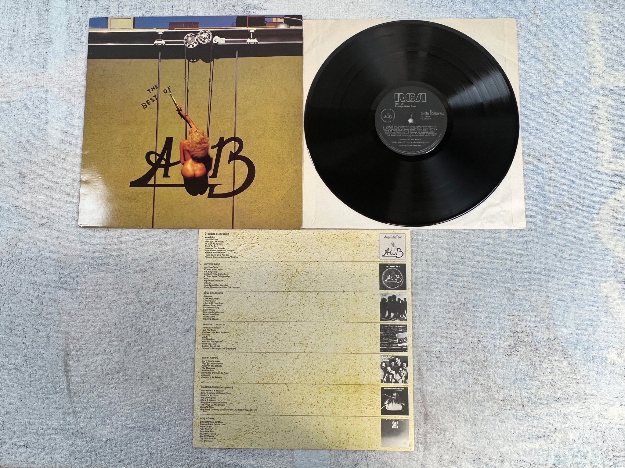 Omslagsbild för skivan AVERAGE WHITE BAND best of LP UK RCA XL 13101 "work to do"