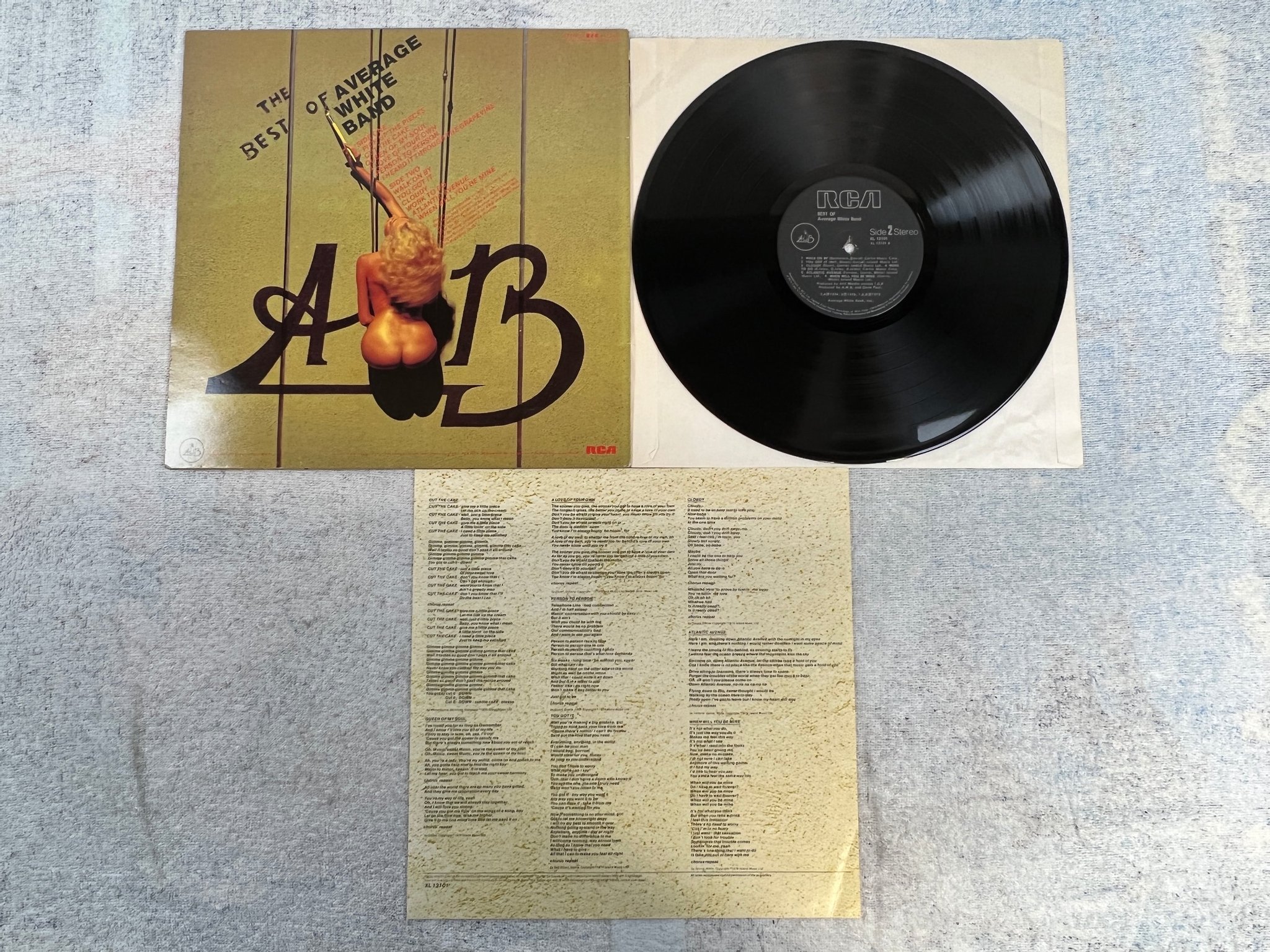 Omslagsbild för skivan AVERAGE WHITE BAND best of LP UK RCA XL 13101 "work to do"