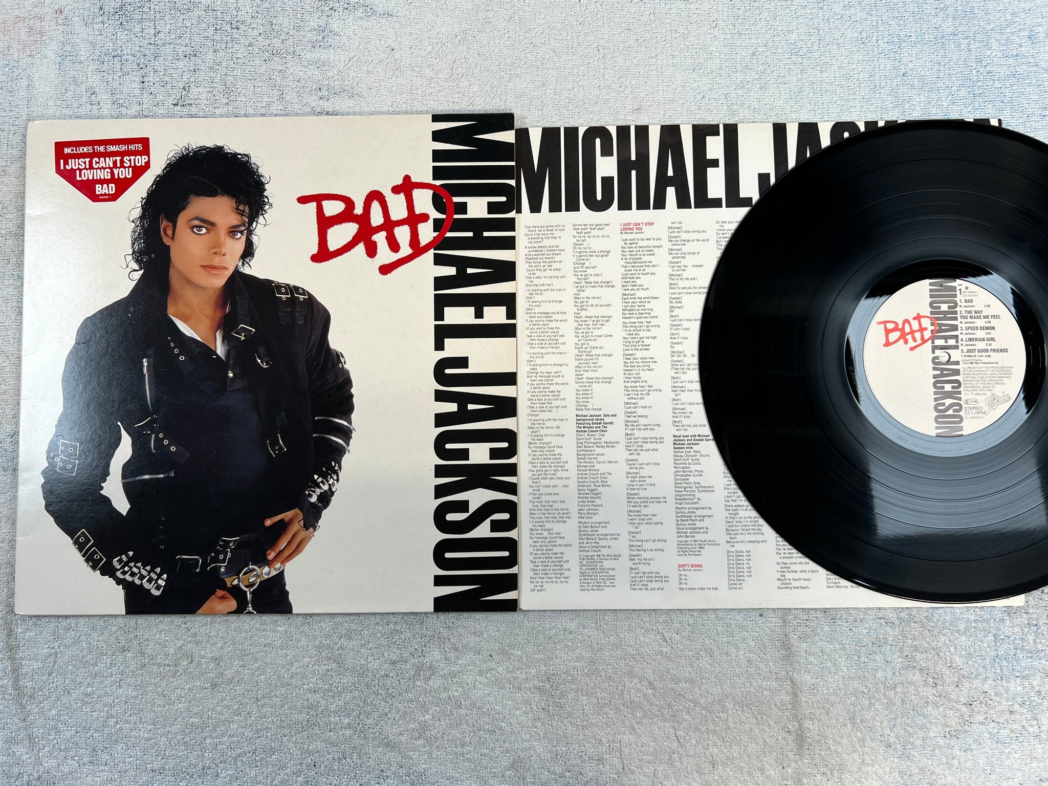Omslagsbild för skivan MICHAEL JACKSON bad LP -87 Hol EPIC EPC 4502901