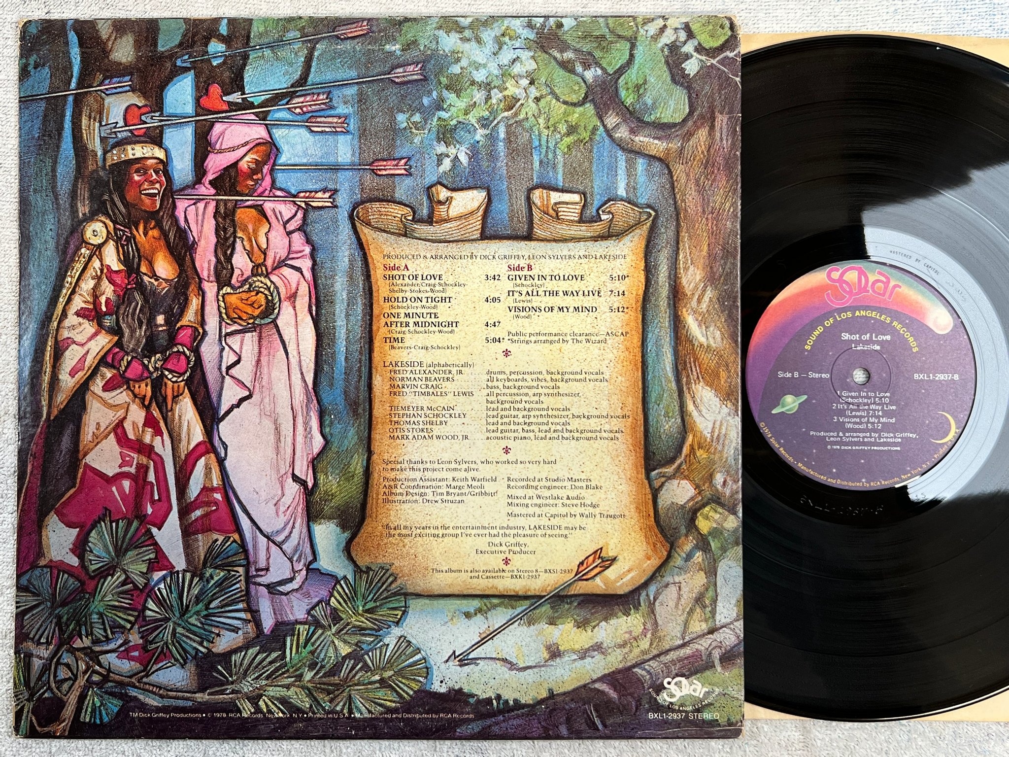 Omslagsbild för skivan LAKESIDE shot of love LP -78 US SOLAR BXL1-2937