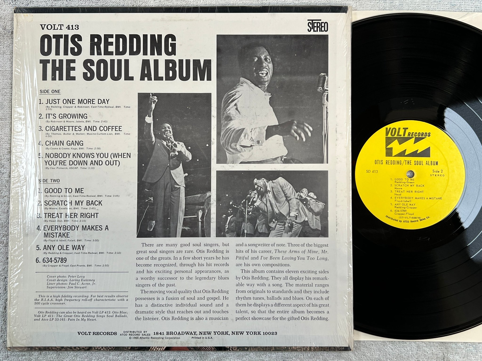 Omslagsbild för skivan OTIS REDDING the soul album LP -66 US STAX S 413 