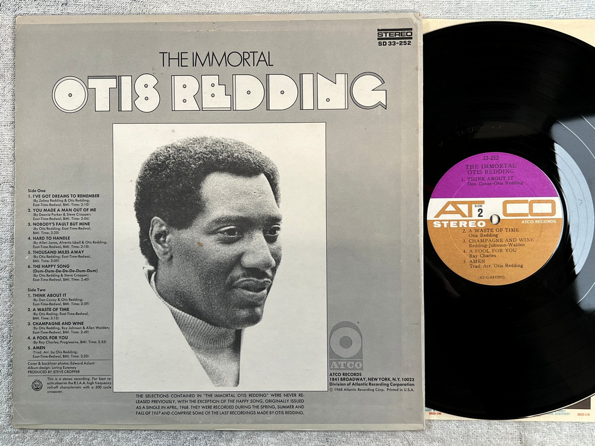 Omslagsbild för skivan OTIS REDDING the immortal LP -68 US ATCO SD 33-252