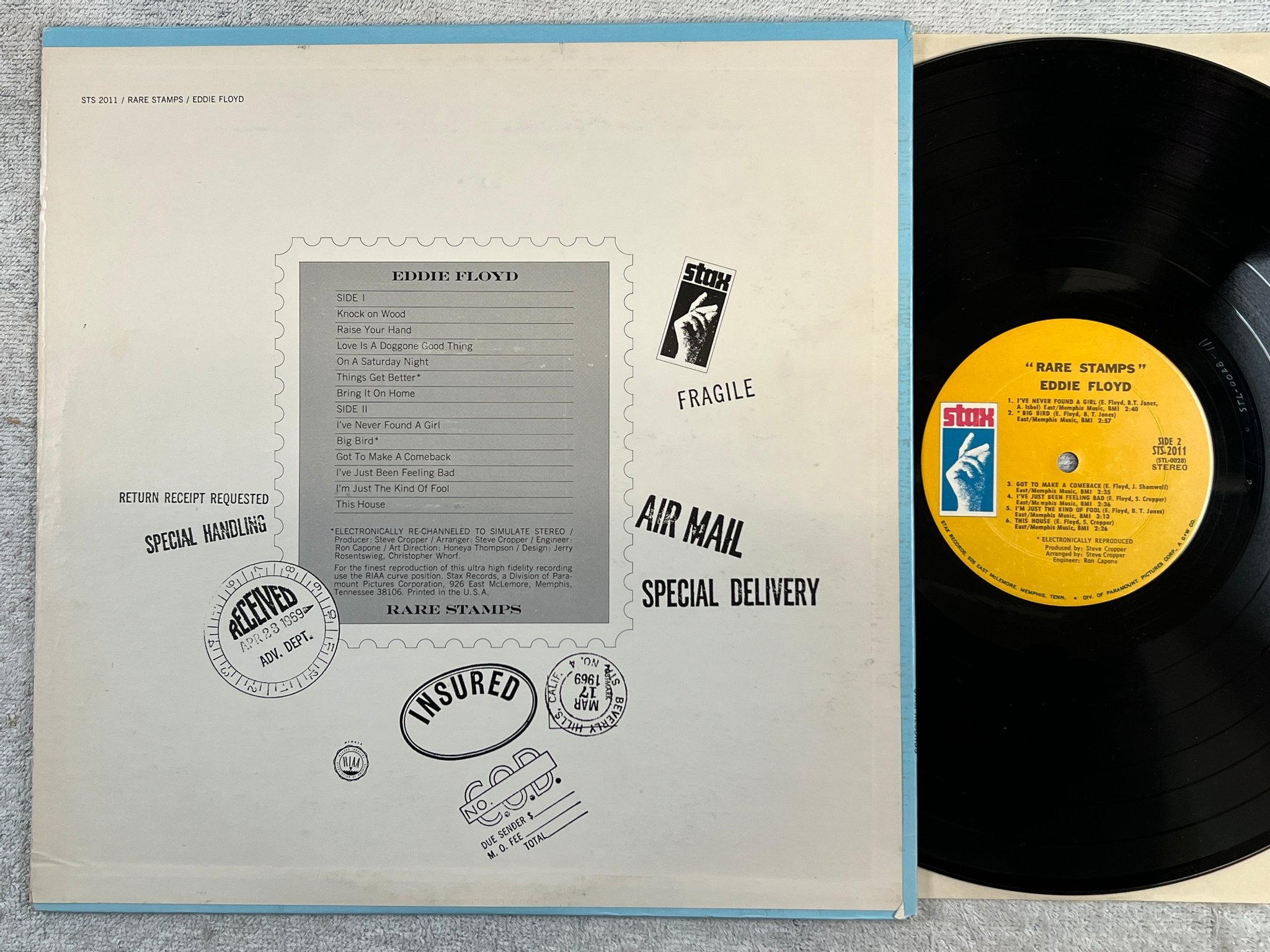 Omslagsbild för skivan EDDIE FLOYD rare stamps LP -69 US STAX STS 2011 