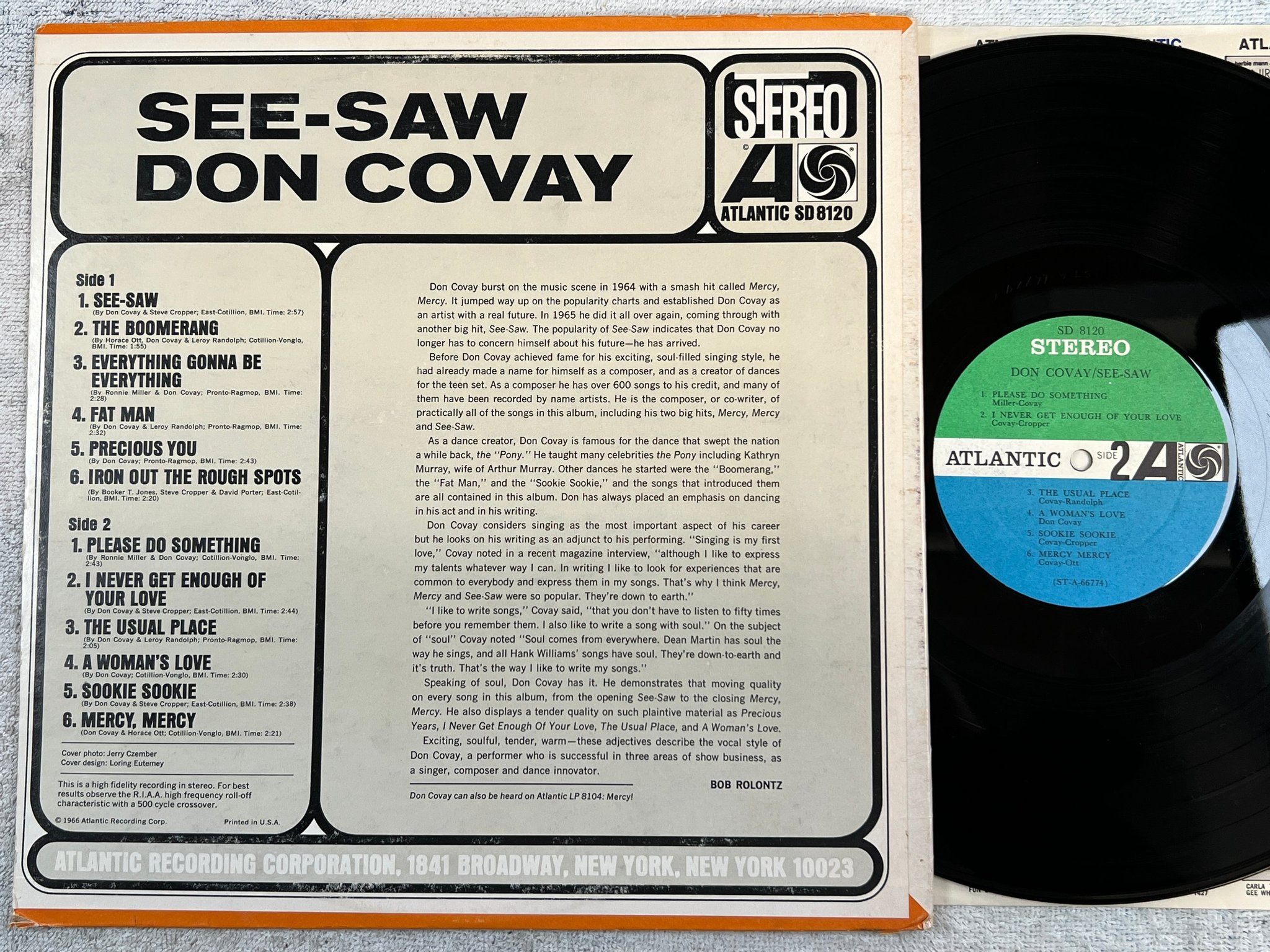 Omslagsbild för skivan DON COVAY see-saw LP US ATLANTIC SD 8120