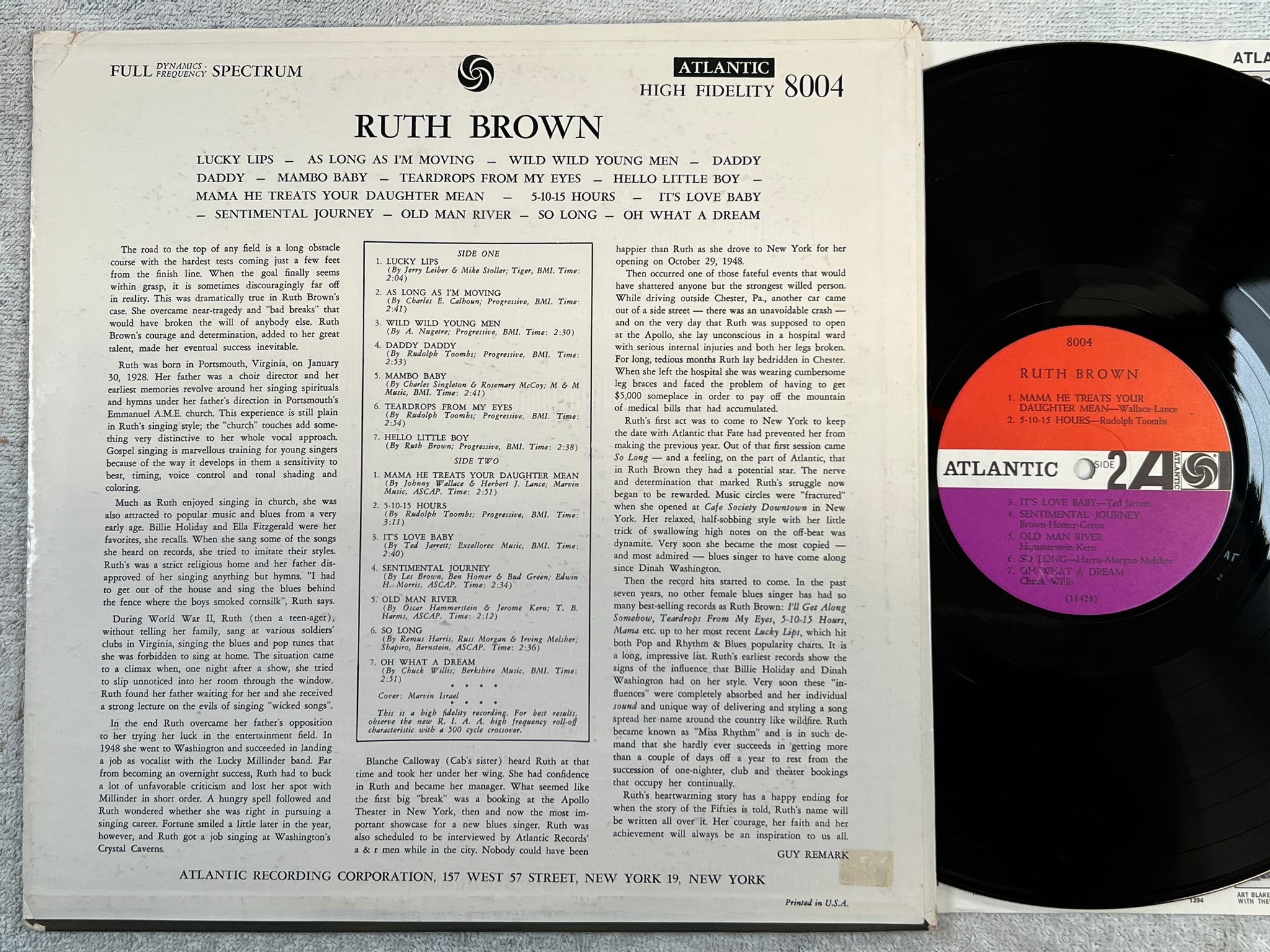 Omslagsbild för skivan RUTH BROWN rock n roll LP -57/62 US ATLANTIC mono 8004