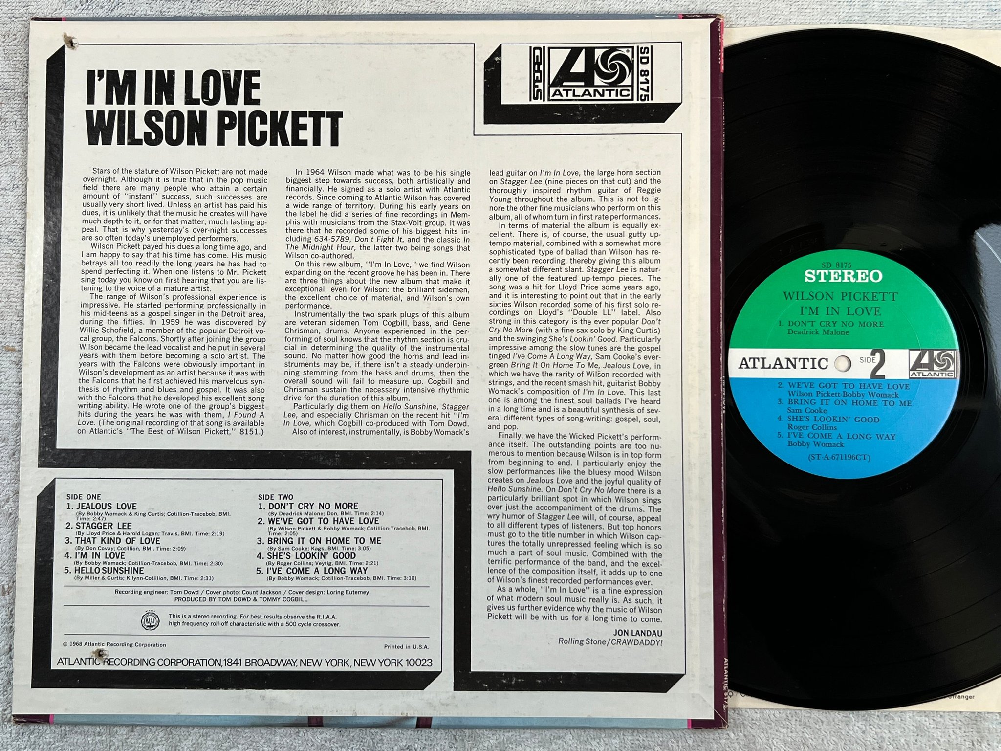 Omslagsbild för skivan WILSON PICKETT I'm in love LP -68 US ATLANTIC SD 8175 