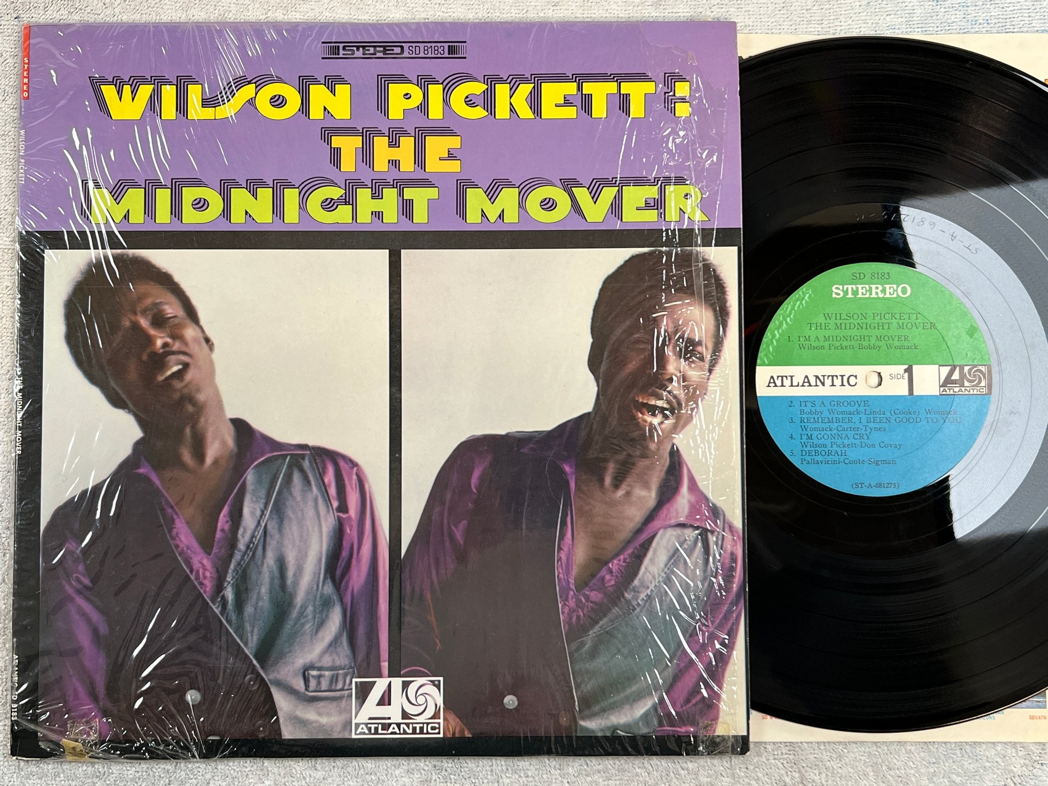 Omslagsbild för skivan WILSON PICKETT the midnight mover LP -68 US ATLANTIC SD 8183