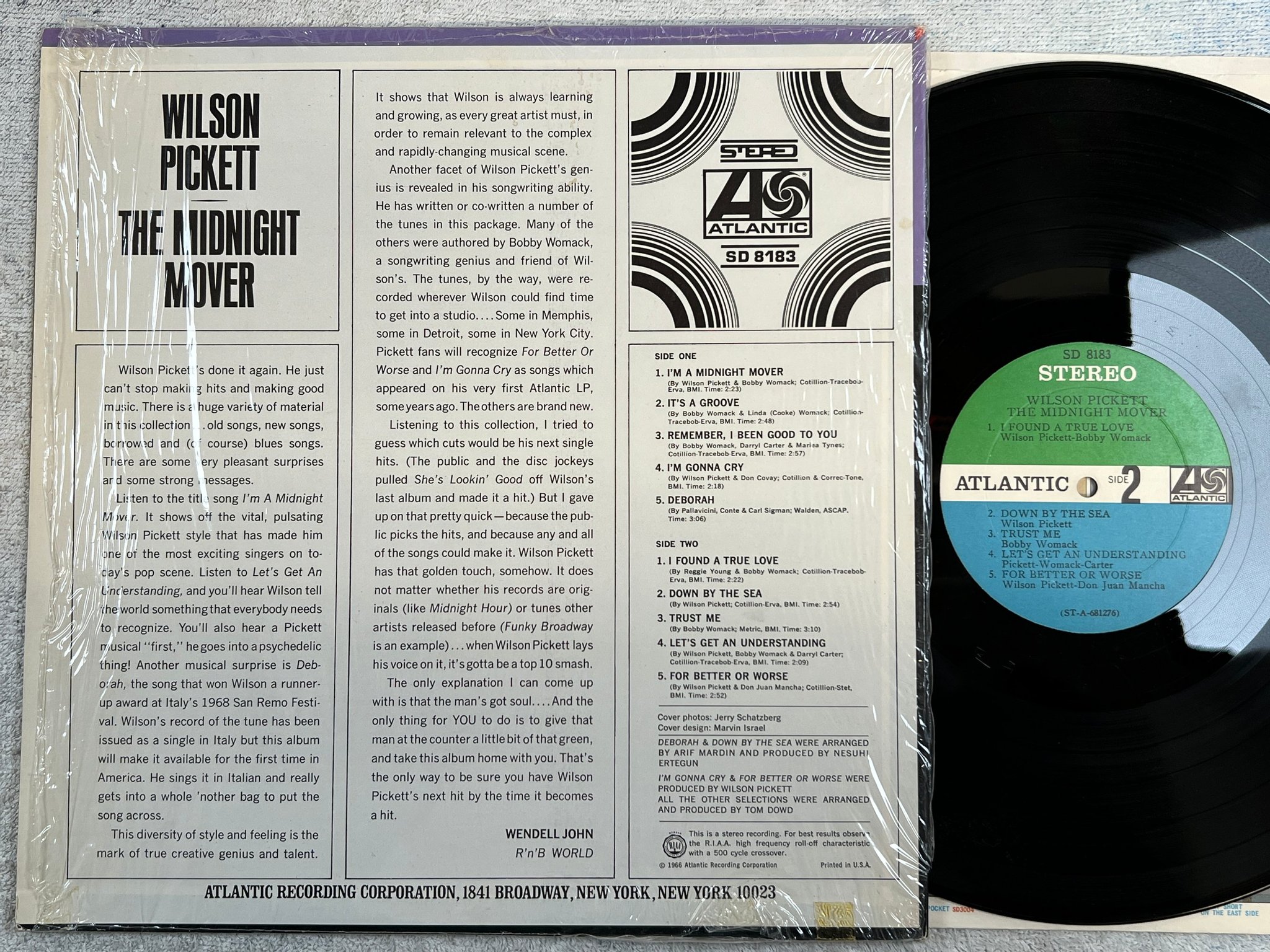 Omslagsbild för skivan WILSON PICKETT the midnight mover LP -68 US ATLANTIC SD 8183
