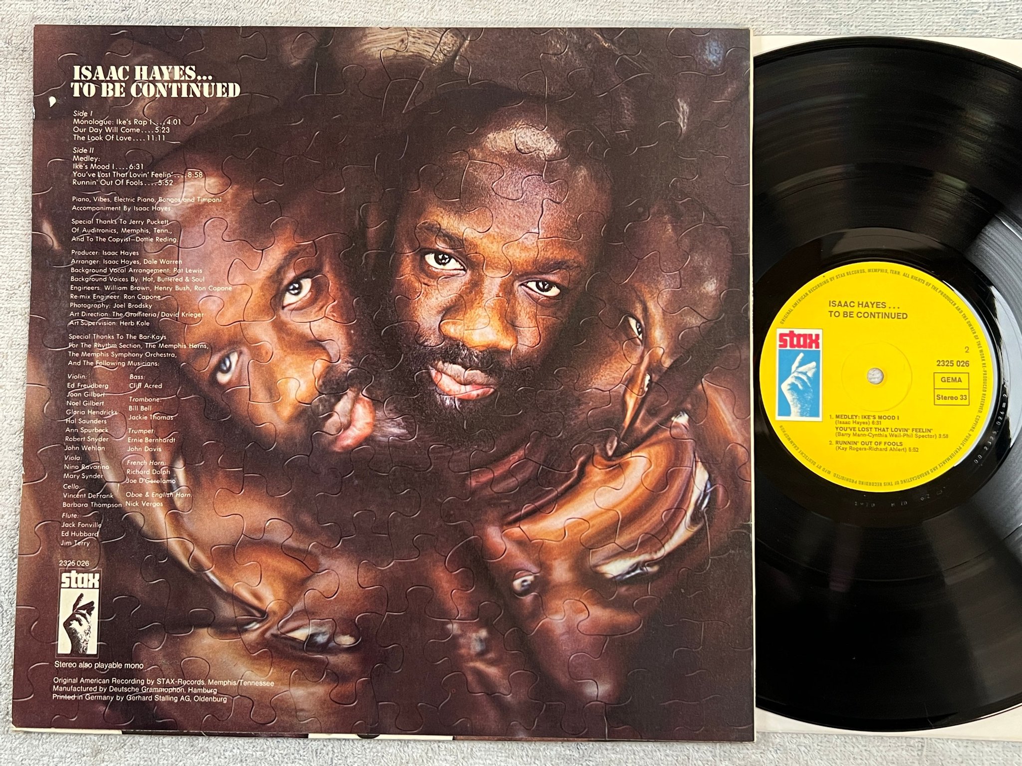 Omslagsbild för skivan ISAAC HAYES ...to be continued LP Ger STAX 2325 026