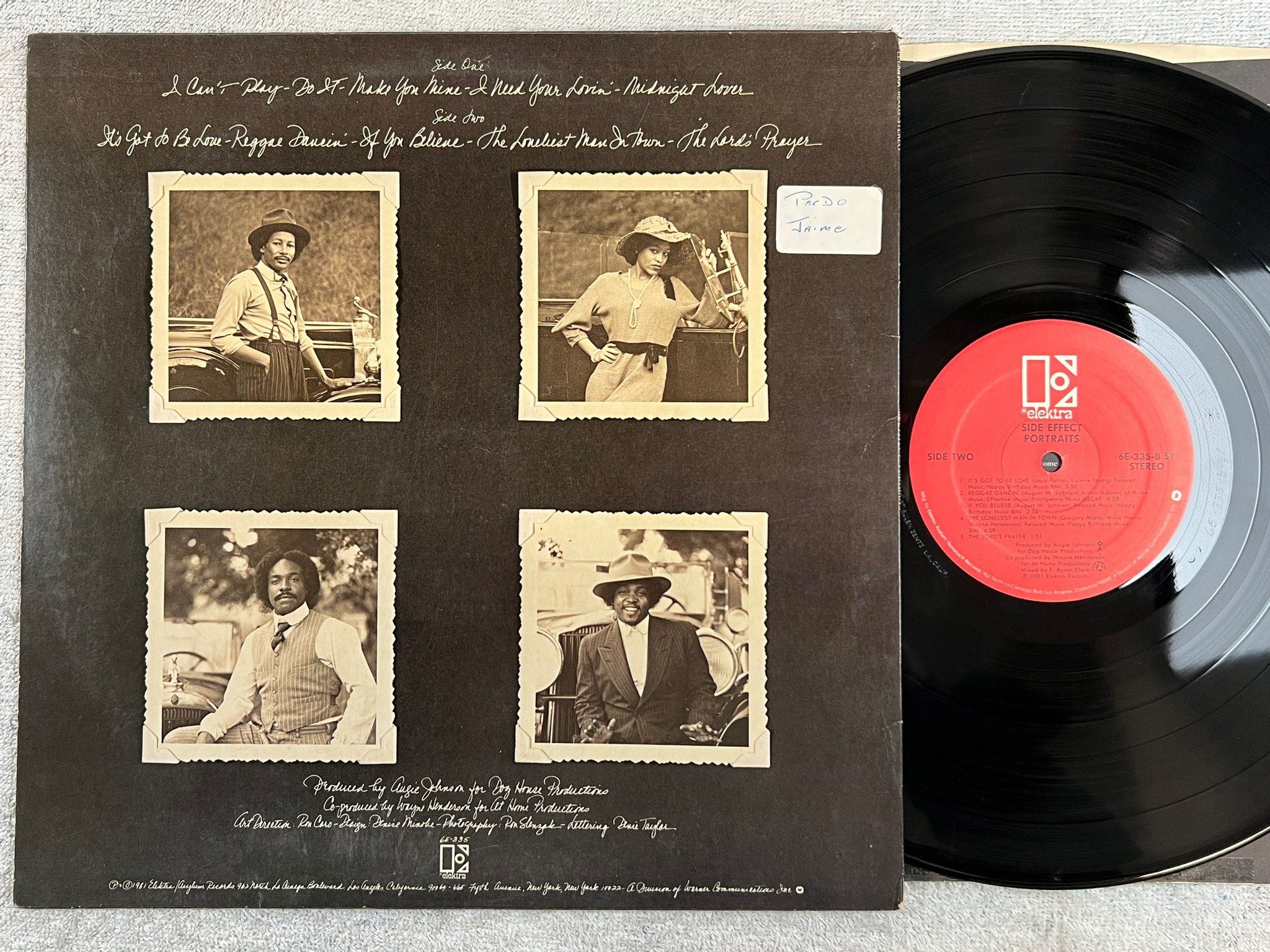 Omslagsbild för skivan SIDE EFFECT portraits LP -81 US ELEKTRA 6E-335 SP