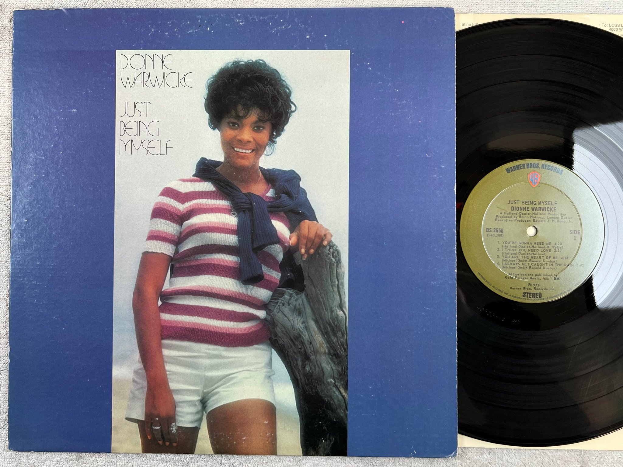 Omslagsbild för skivan DIONNE WARWICKE just being myself LP -73 US WARNER BS 2658 J DILLA SAMPLE ! ! 