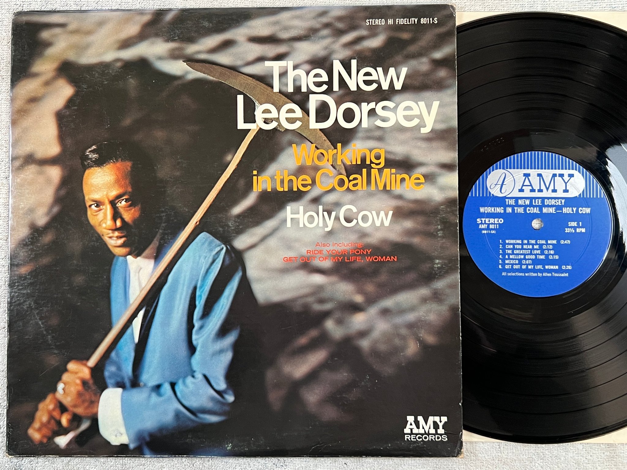 Omslagsbild för skivan THE NEW LEE DORSEY working in the coal mine LP -66 US  AMY 8011