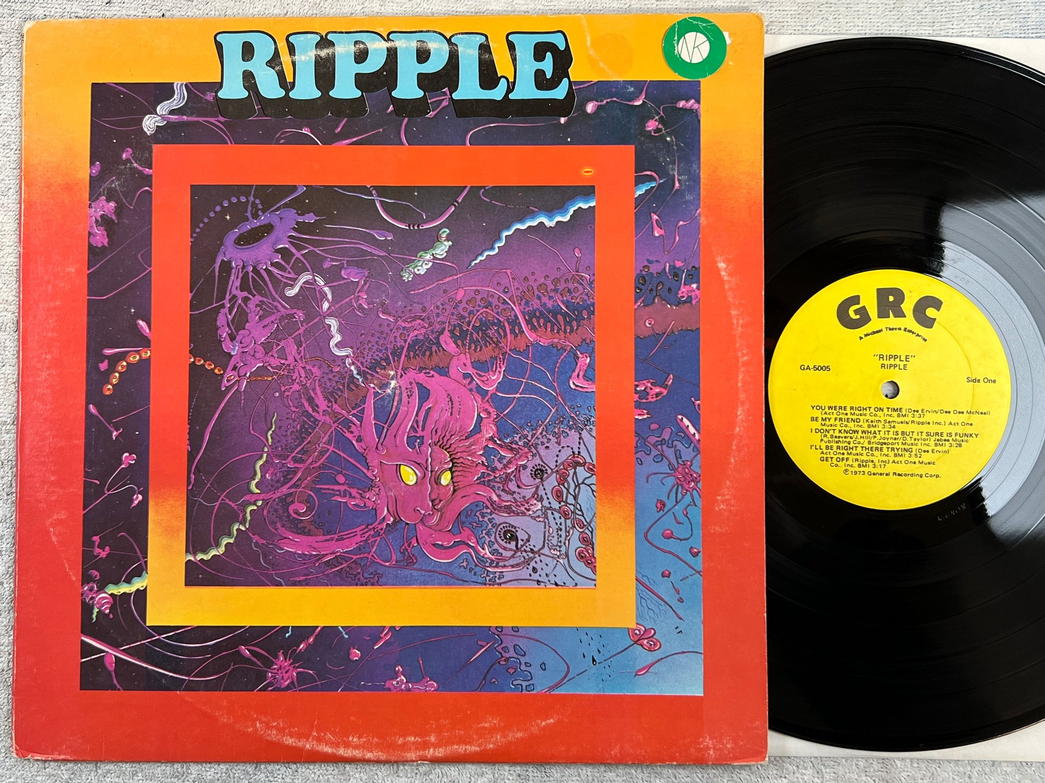 Omslagsbild för skivan RIPPLE s/t LP -73 US GRC GA-5005 