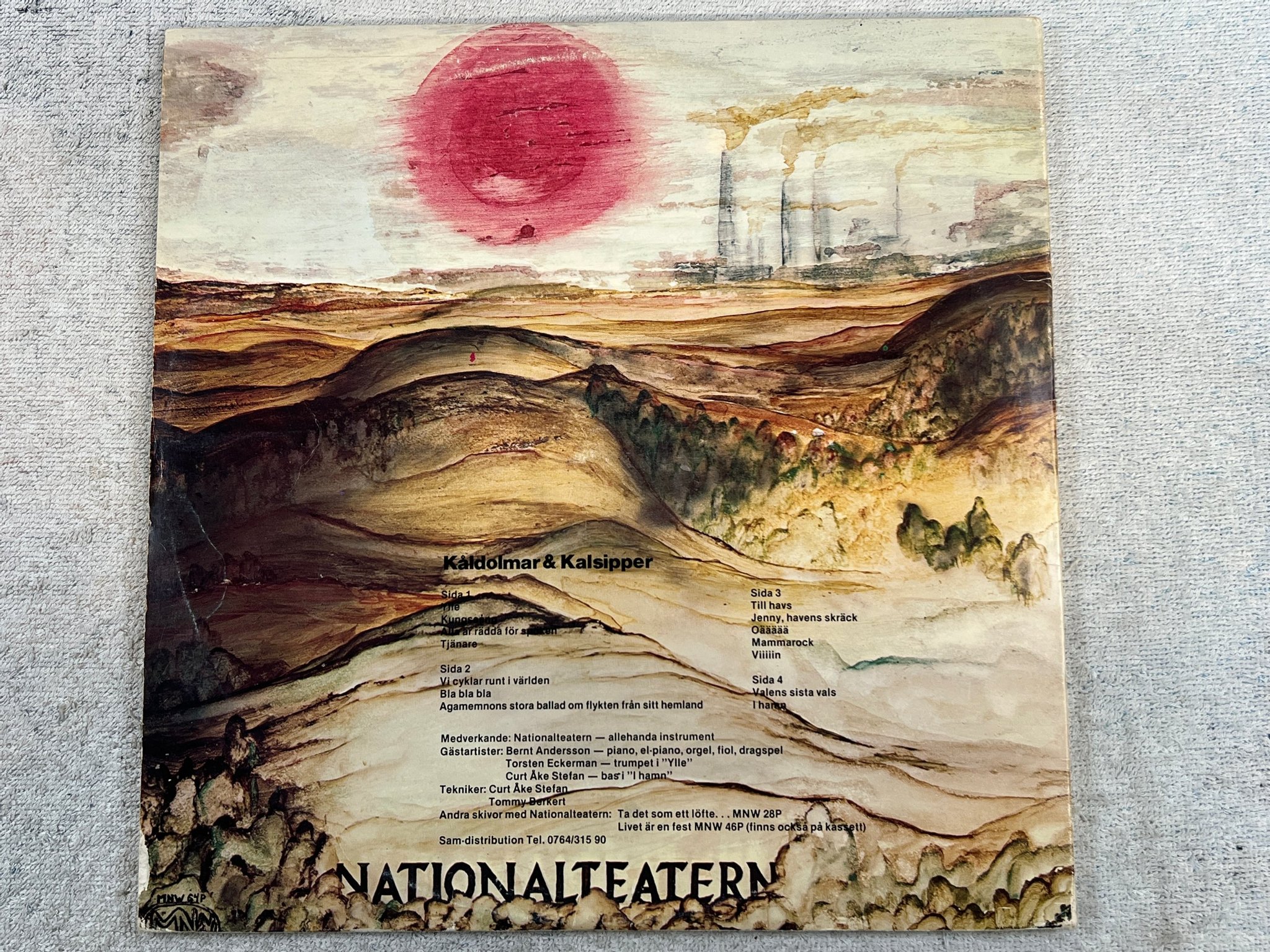 Omslagsbild för skivan NATIONALTEATERN kåldolmar & kalsipper 2xLP -76 MNW 28P