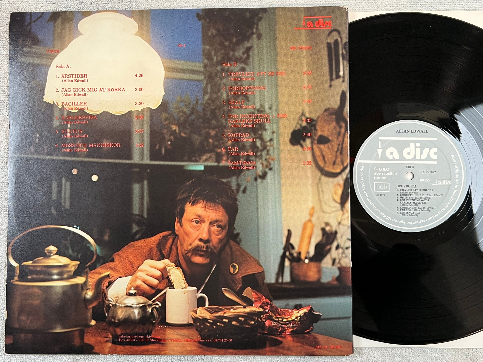 Omslagsbild för skivan ALLAN EDWALL grovdoppa LP -79 ADISC BS 791022