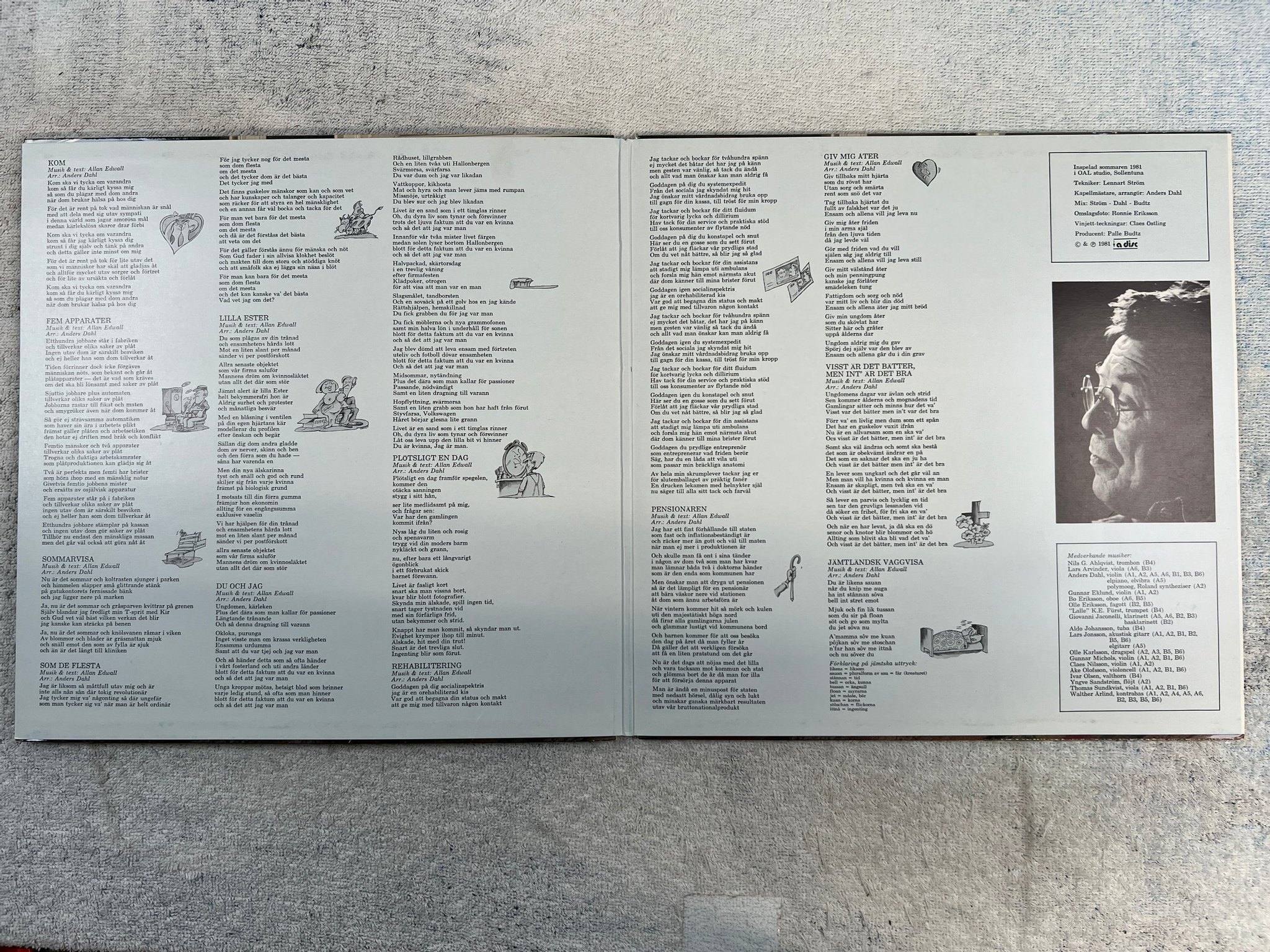 Omslagsbild för skivan ALLAN EDWALL färdknäpp LP -81 ADISC 	ADI 89602