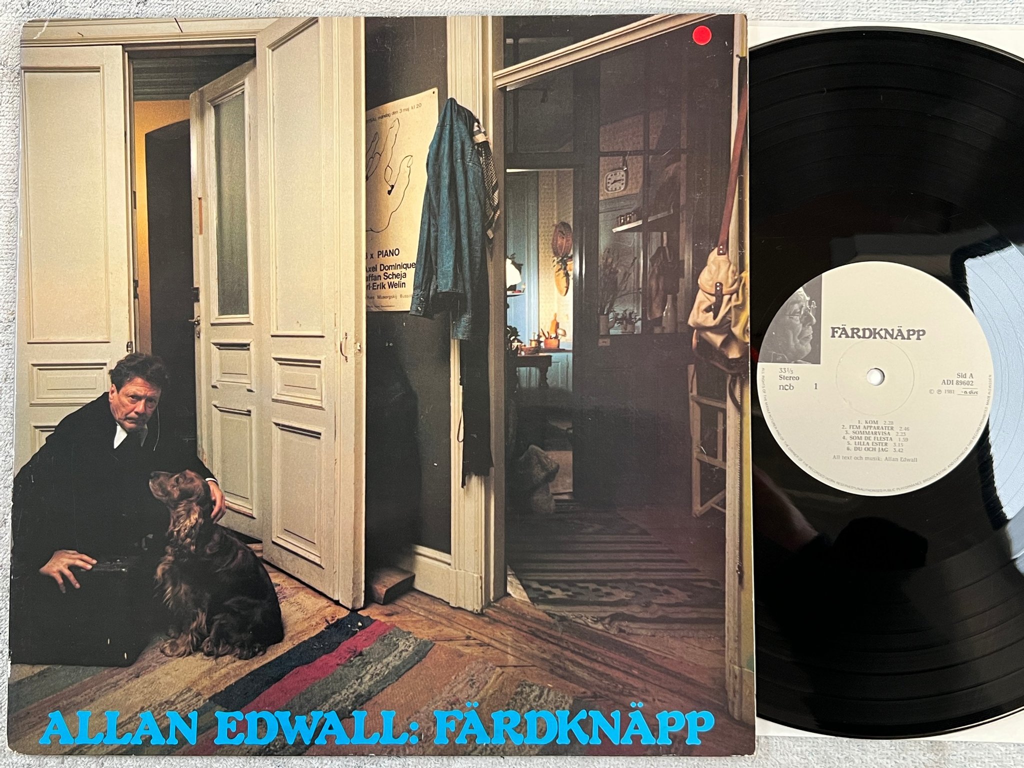 Omslagsbild för skivan ALLAN EDWALL färdknäpp LP -81 ADISC 	ADI 89602