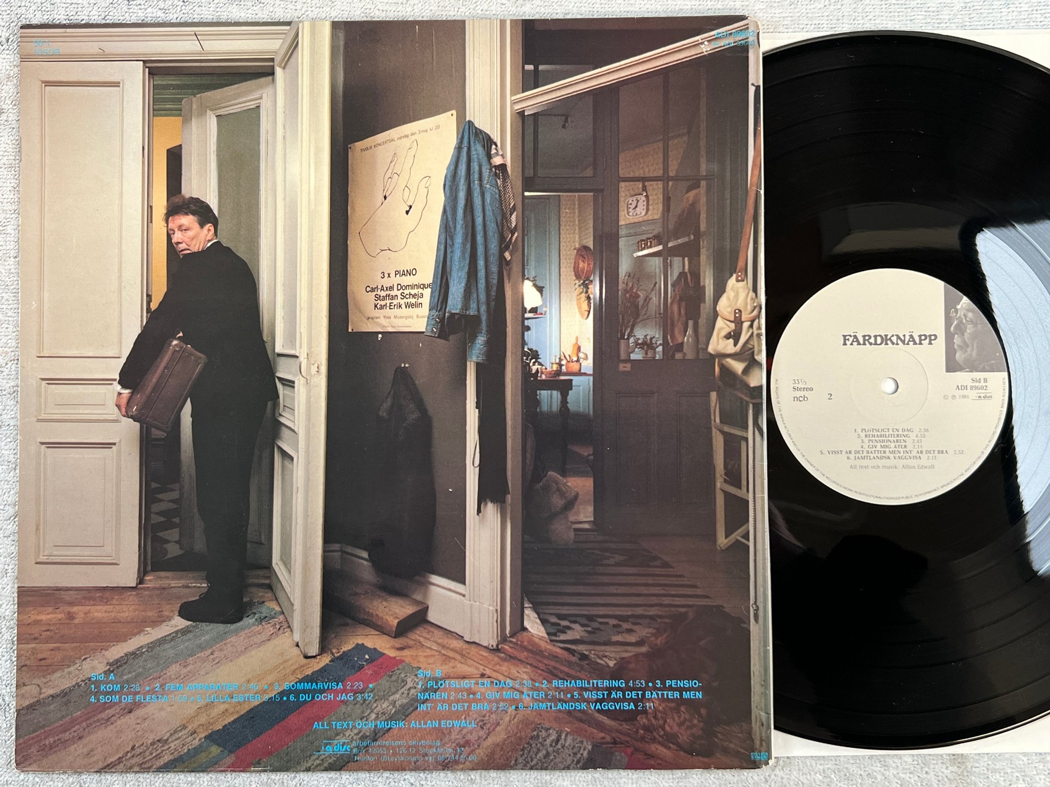 Omslagsbild för skivan ALLAN EDWALL färdknäpp LP -81 ADISC 	ADI 89602