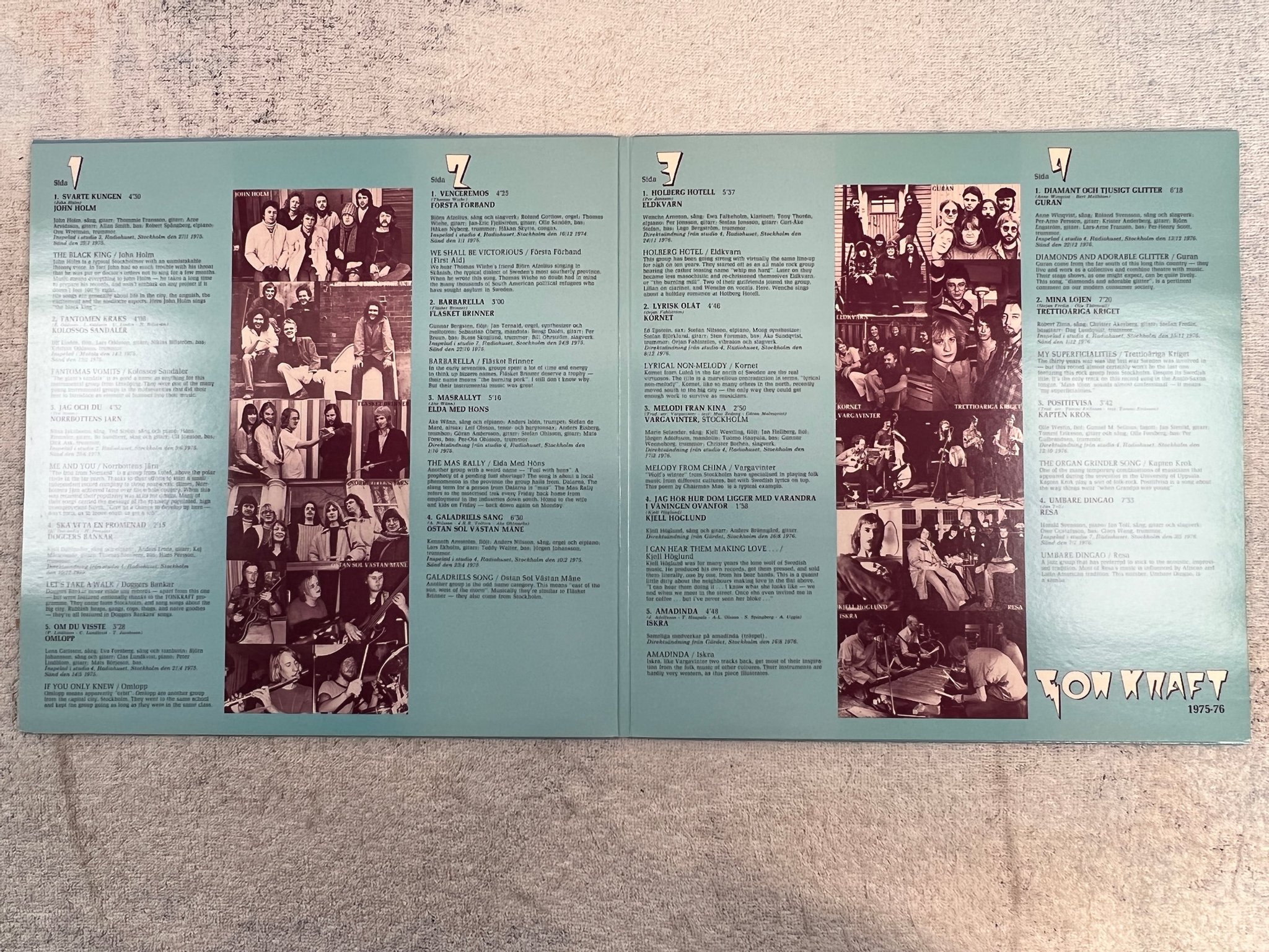 Omslagsbild för skivan V/A tonkraft 1975-76 2xLP -80 Kjell Höglund Fläsket Brinner Elda med Höns m.fl. 