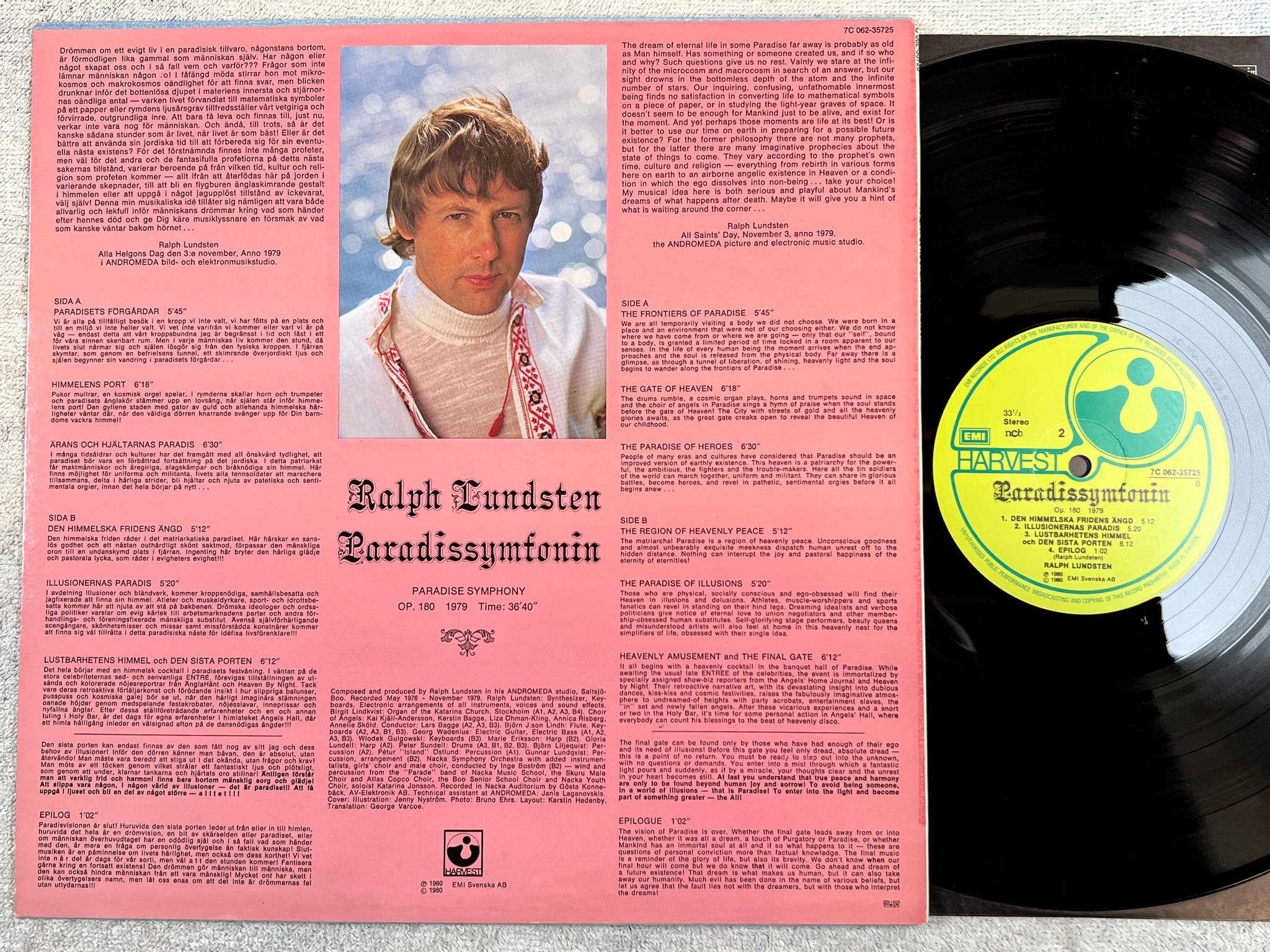 Omslagsbild för skivan RALPH LUNDSTEN paradissymfonin LP -80 HARVEST 7C 062-35725