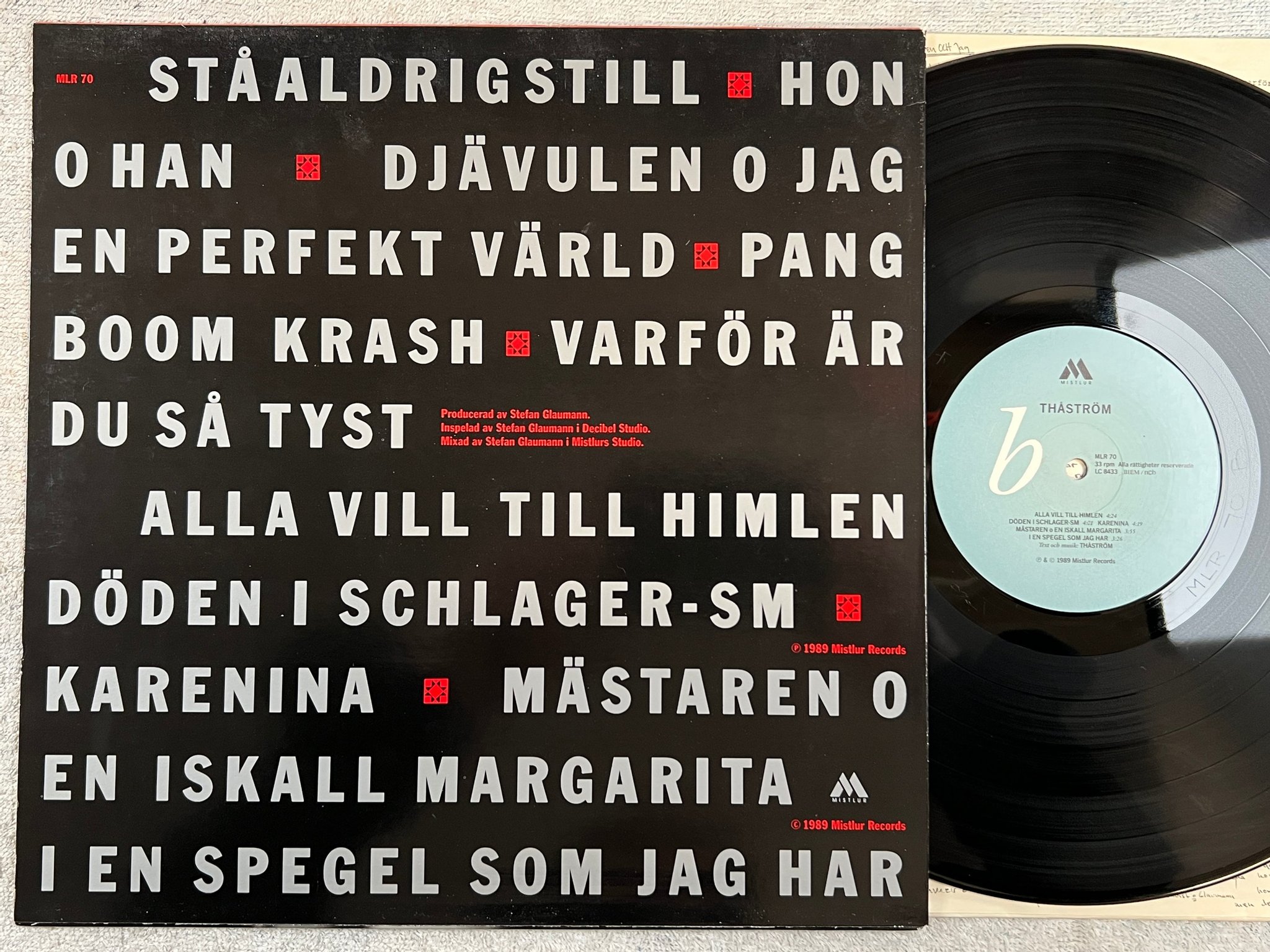 Omslagsbild för skivan THÅSTRÖM s/t LP -89 MISTLUR MLR 70