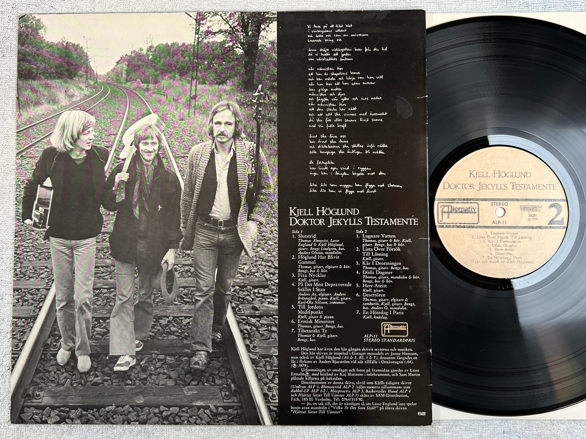 Omslagsbild för skivan KJELL HÖGLUND docktor Jekylls testamente LP -79 ALTERNATIV ALP-11