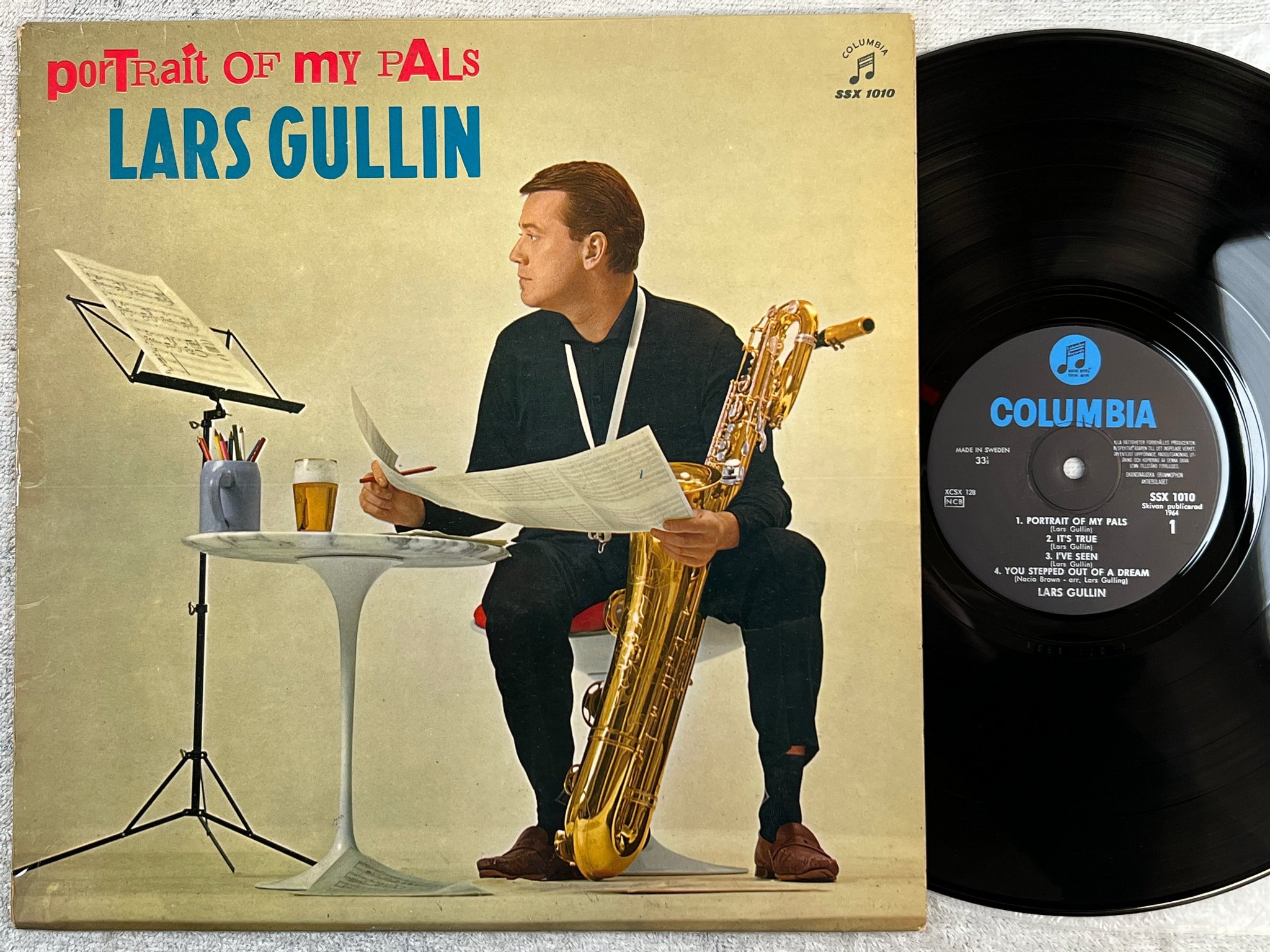 Omslagsbild för skivan LARS GULLIN portrait of my pals LP -64 Swe COLUMBIA SSX 1010