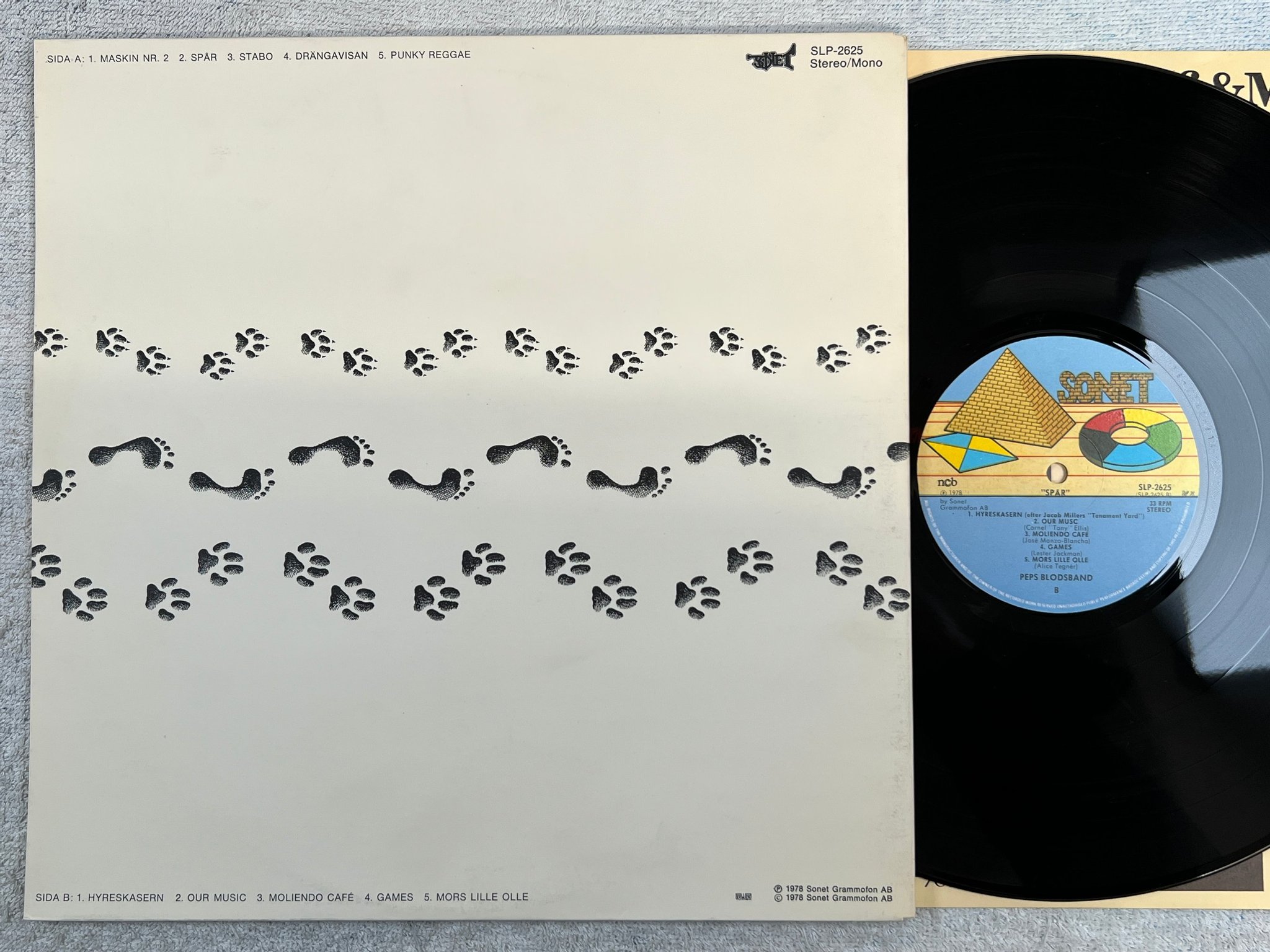 Omslagsbild för skivan PEPS BLODSBAND spår LP -78 SONET SLP 2625