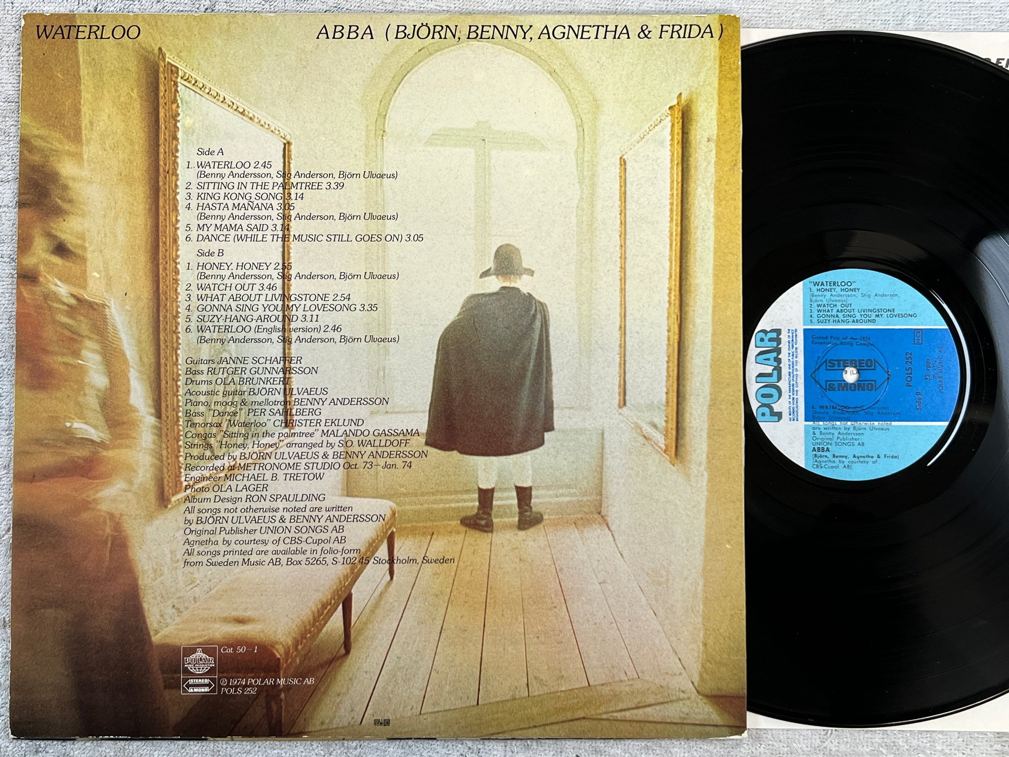 Omslagsbild för skivan ABBA waterloo LP -74 POLAR POLS 252