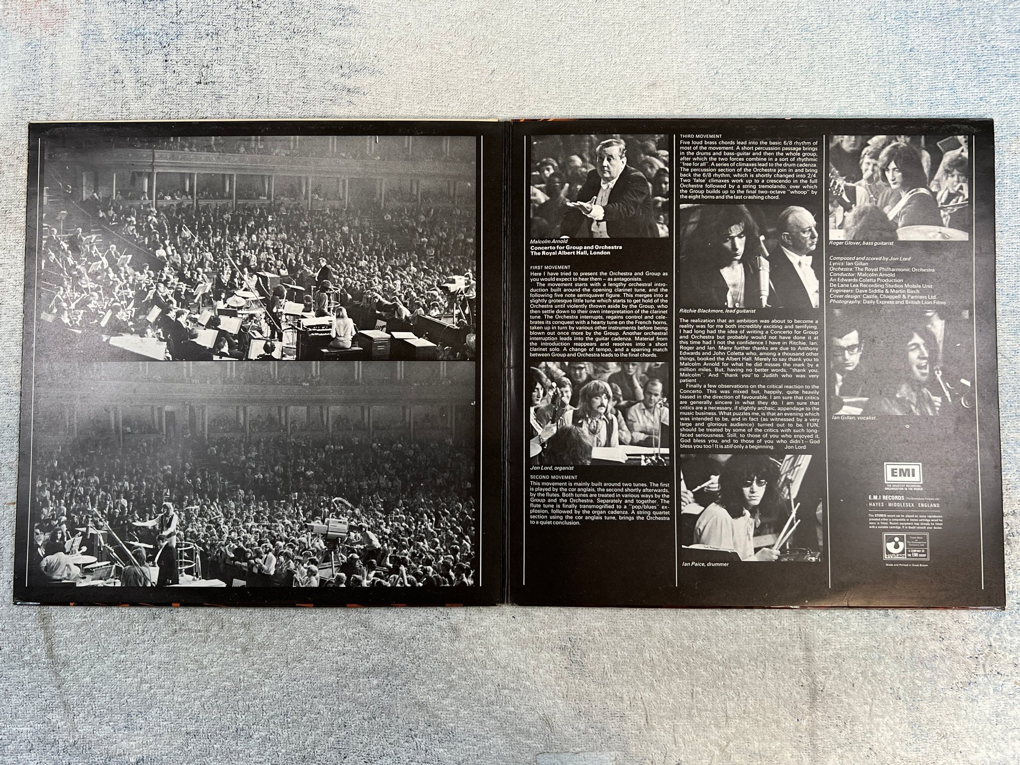 Omslagsbild för skivan DEEP PURPLE Concerto For Group And Orchestra LP -70 UK HARVEST SHVL 767