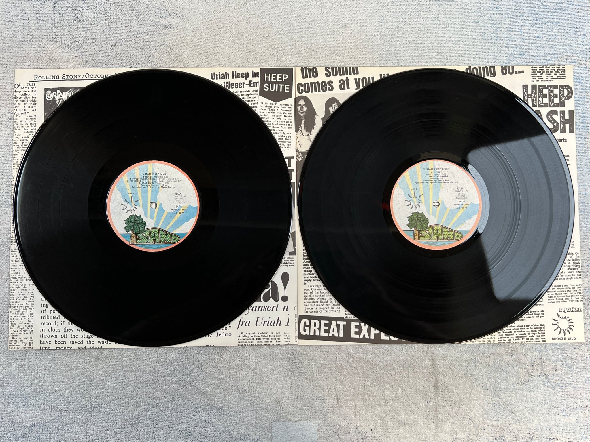 Omslagsbild för skivan URIAH HEEP live 2xLP -73 ncb ISLAND ISLD-1 