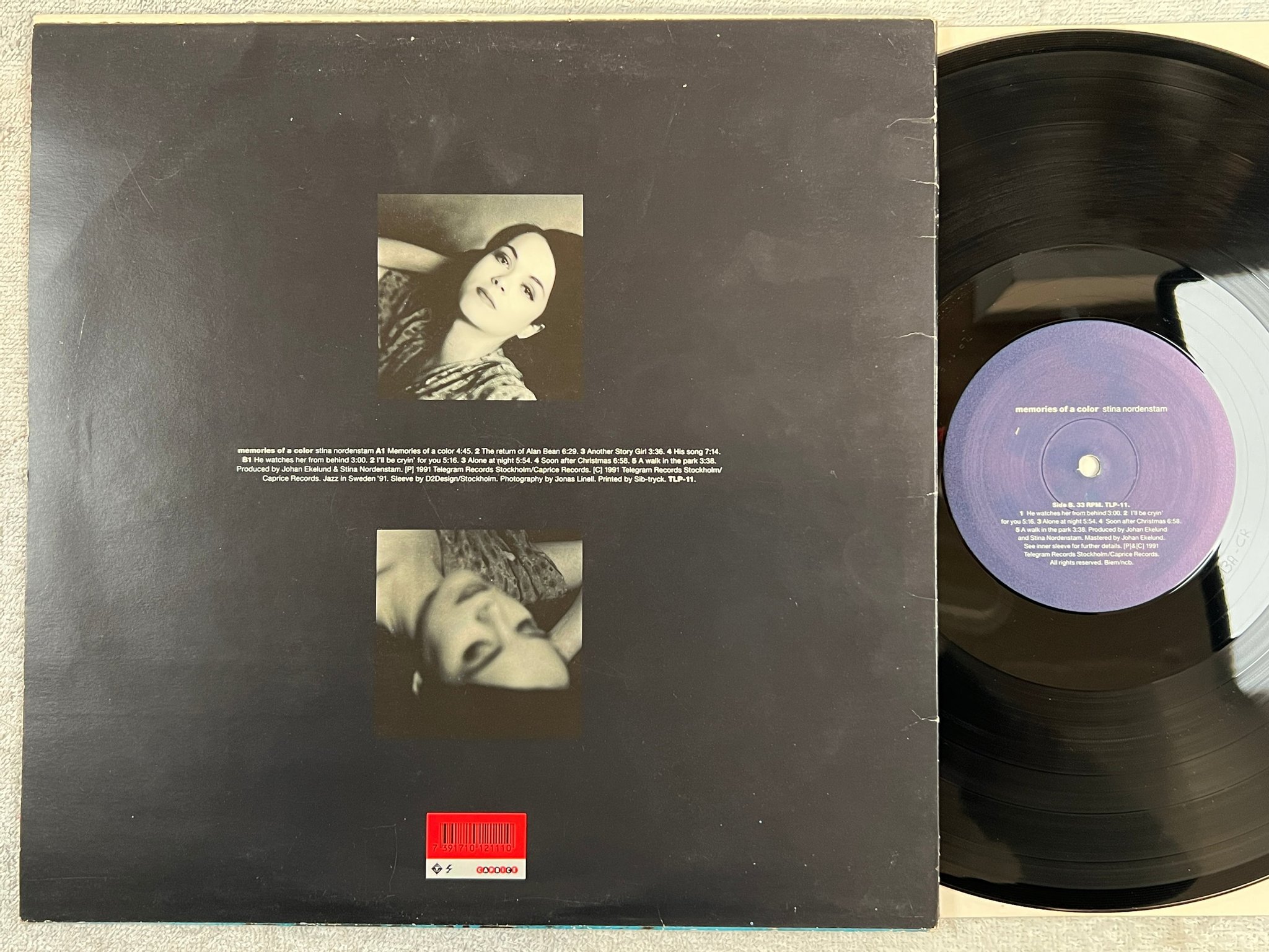 Omslagsbild för skivan STINA NORDENSTAM memories of a color LP -91 CAPRICE TLP-11