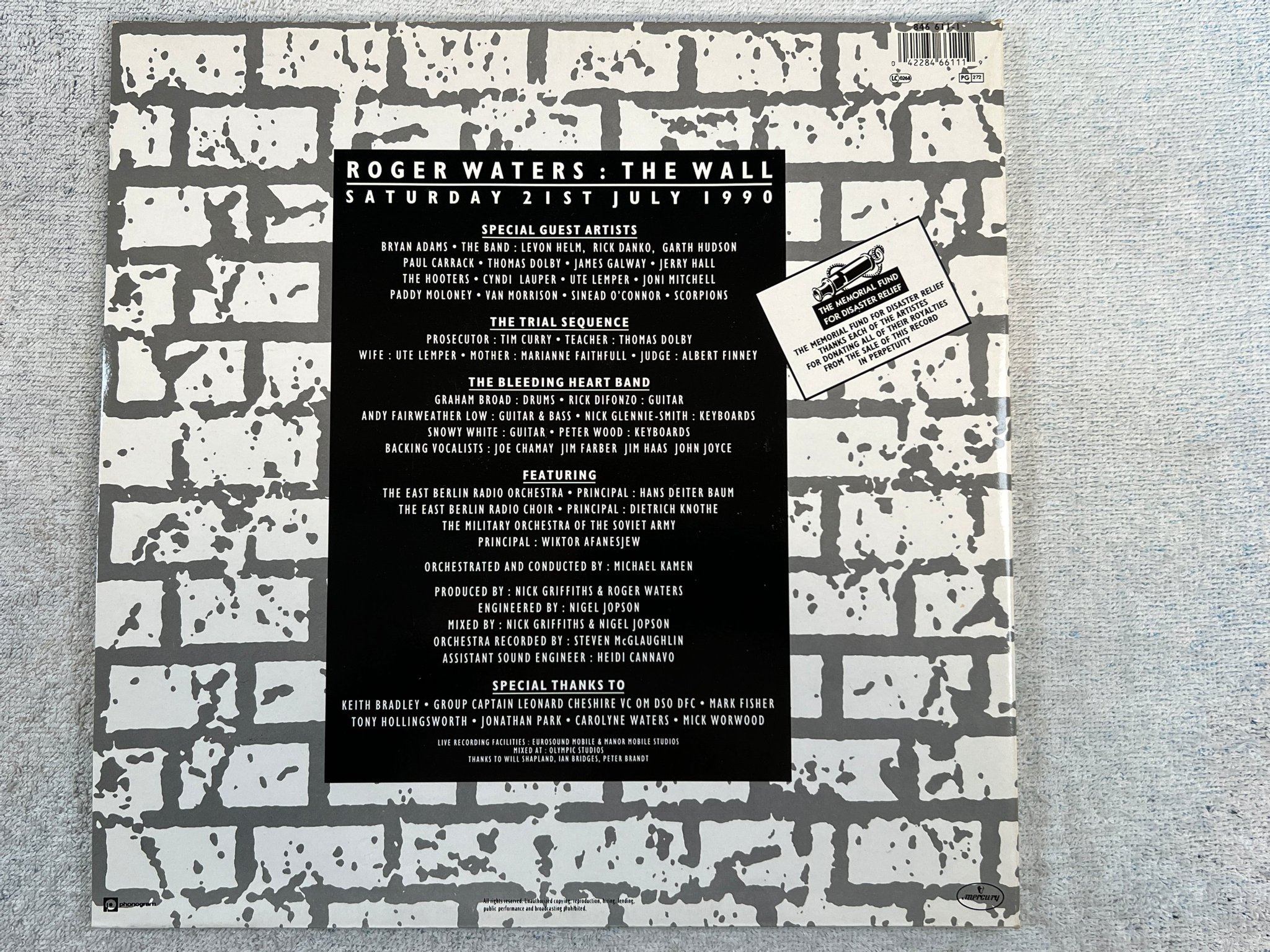 Omslagsbild för skivan ROGER WATERS the wall 2xLP -90 Hol MERCURY 846 612-1