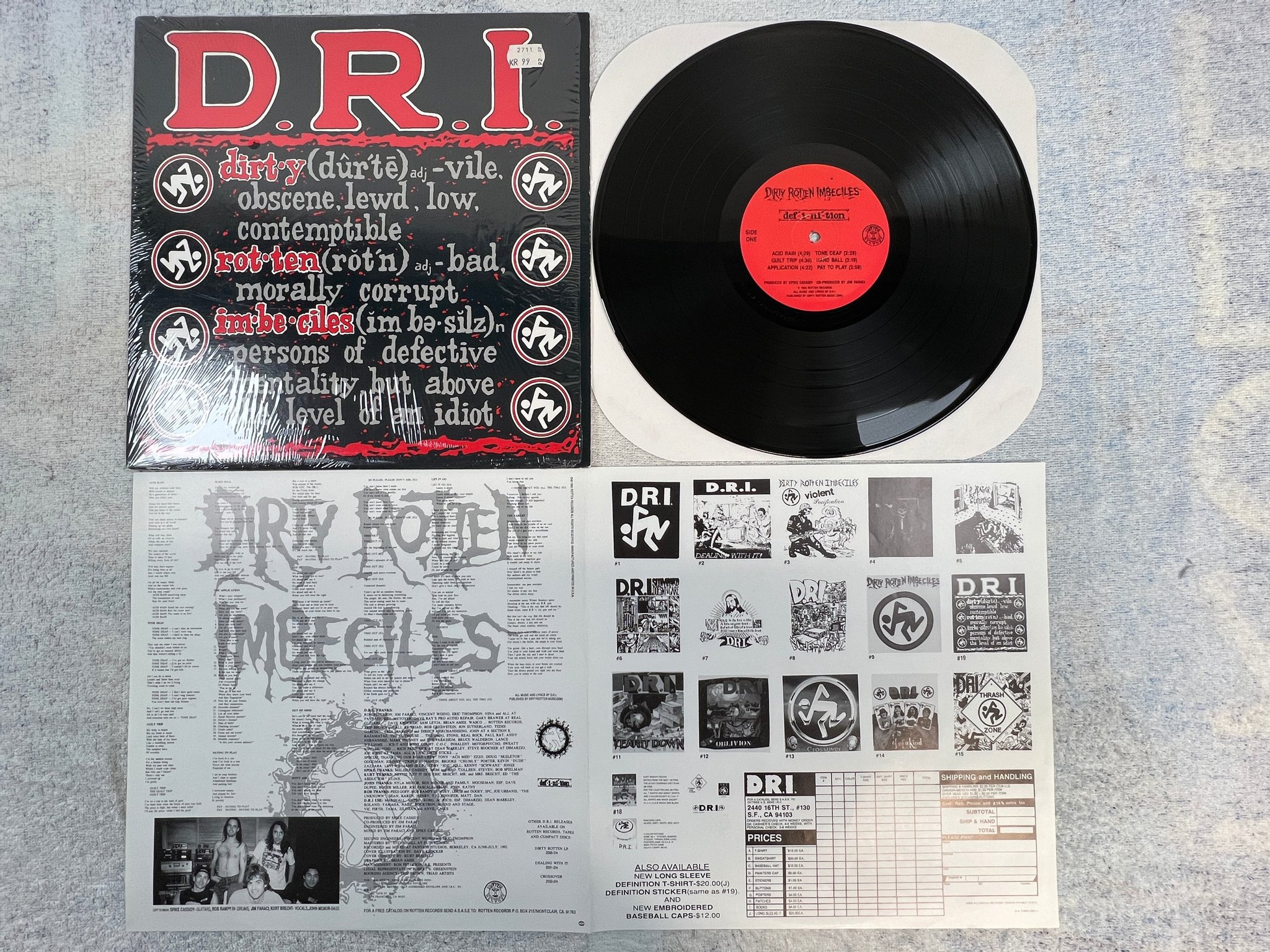 Omslagsbild för skivan DIRTY ROTTEN IMBECILES Definition LP -92 US rotten 2093-1