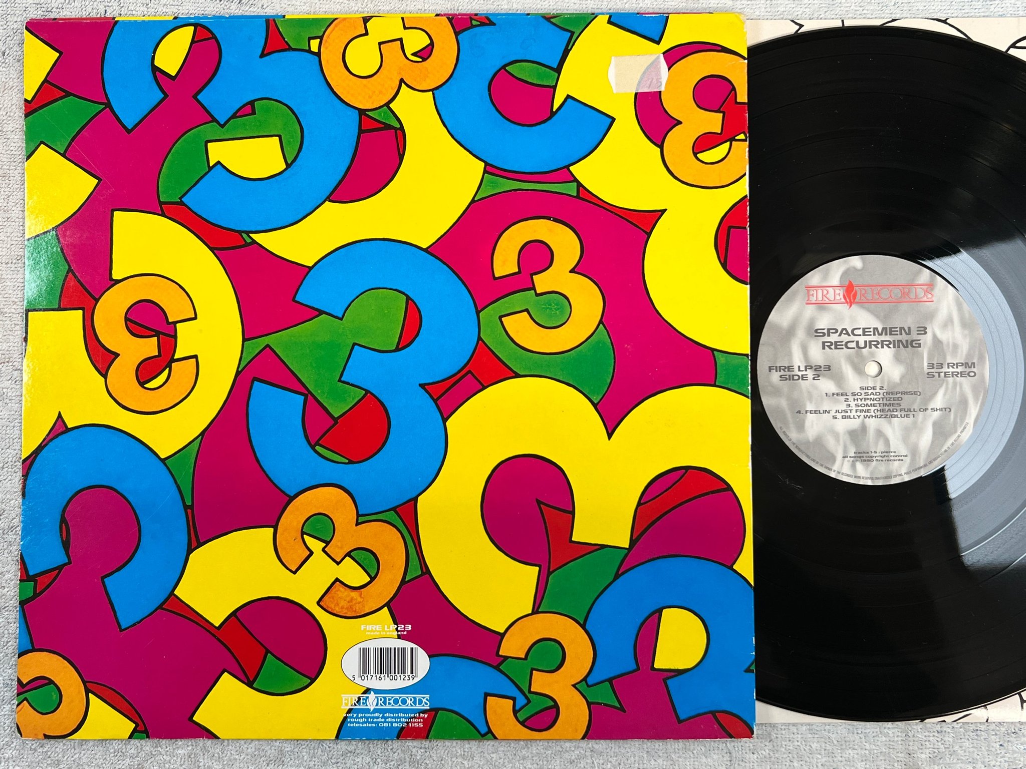 Omslagsbild för skivan SPACEMEN 3 Recurring LP -91 UK  FIRE LP23 INDIE ROCK