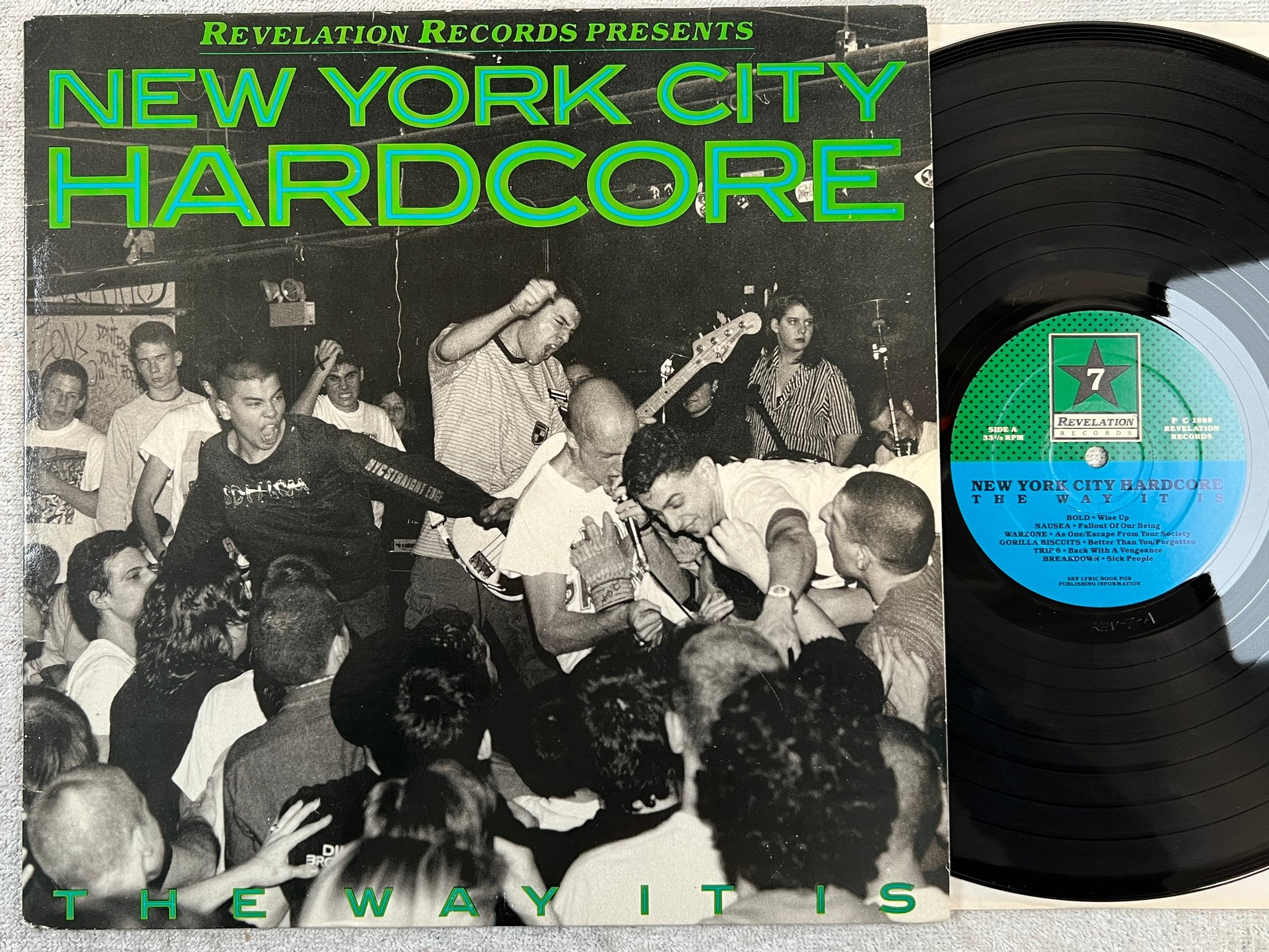 Omslagsbild för skivan V/A New York City Hardcore LP -88 US  REVELATION: 7 hardcore / punk