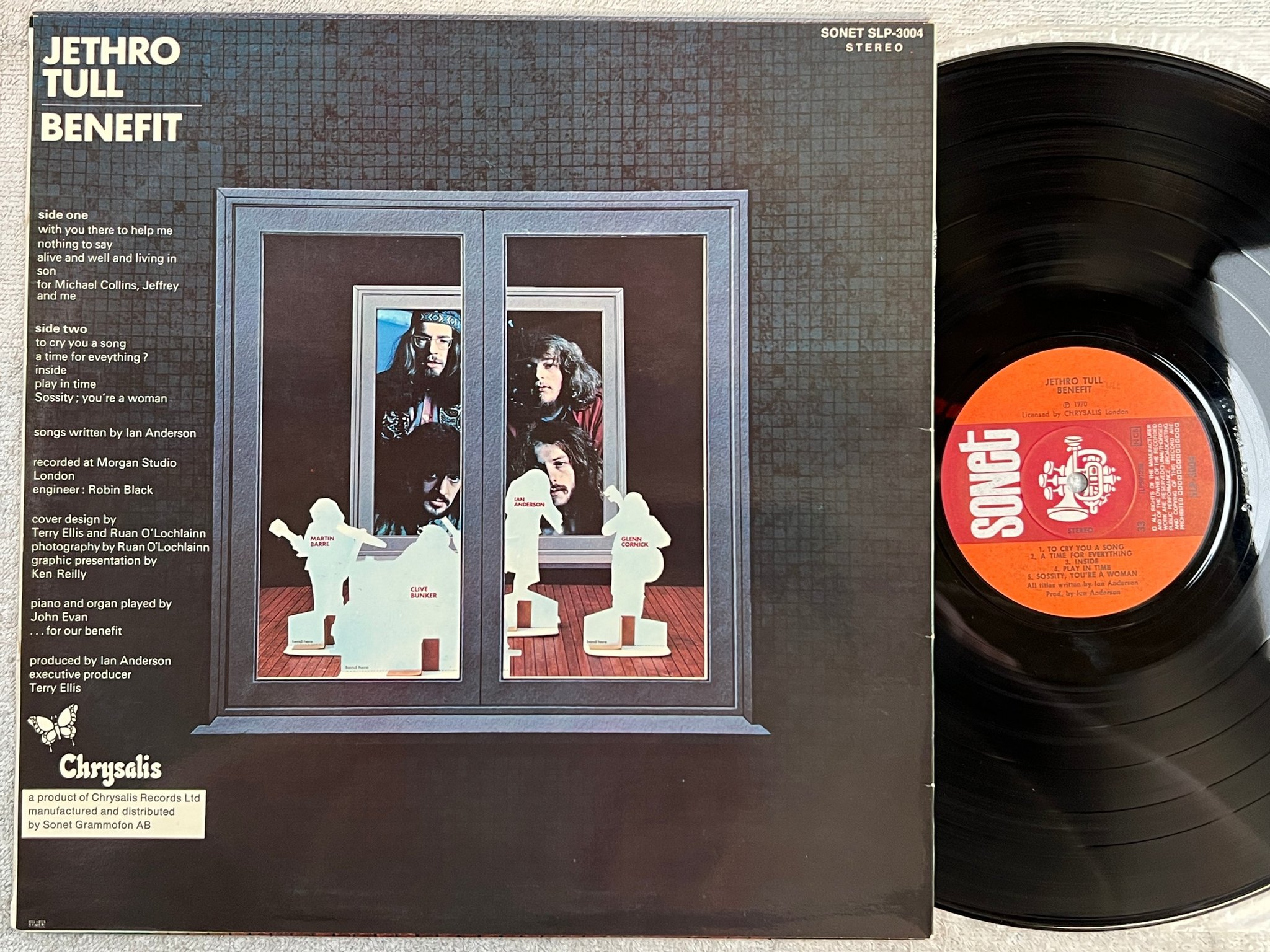 Omslagsbild för skivan JETHRO TULL benefit LP -70 ncb SONET SLP 3004