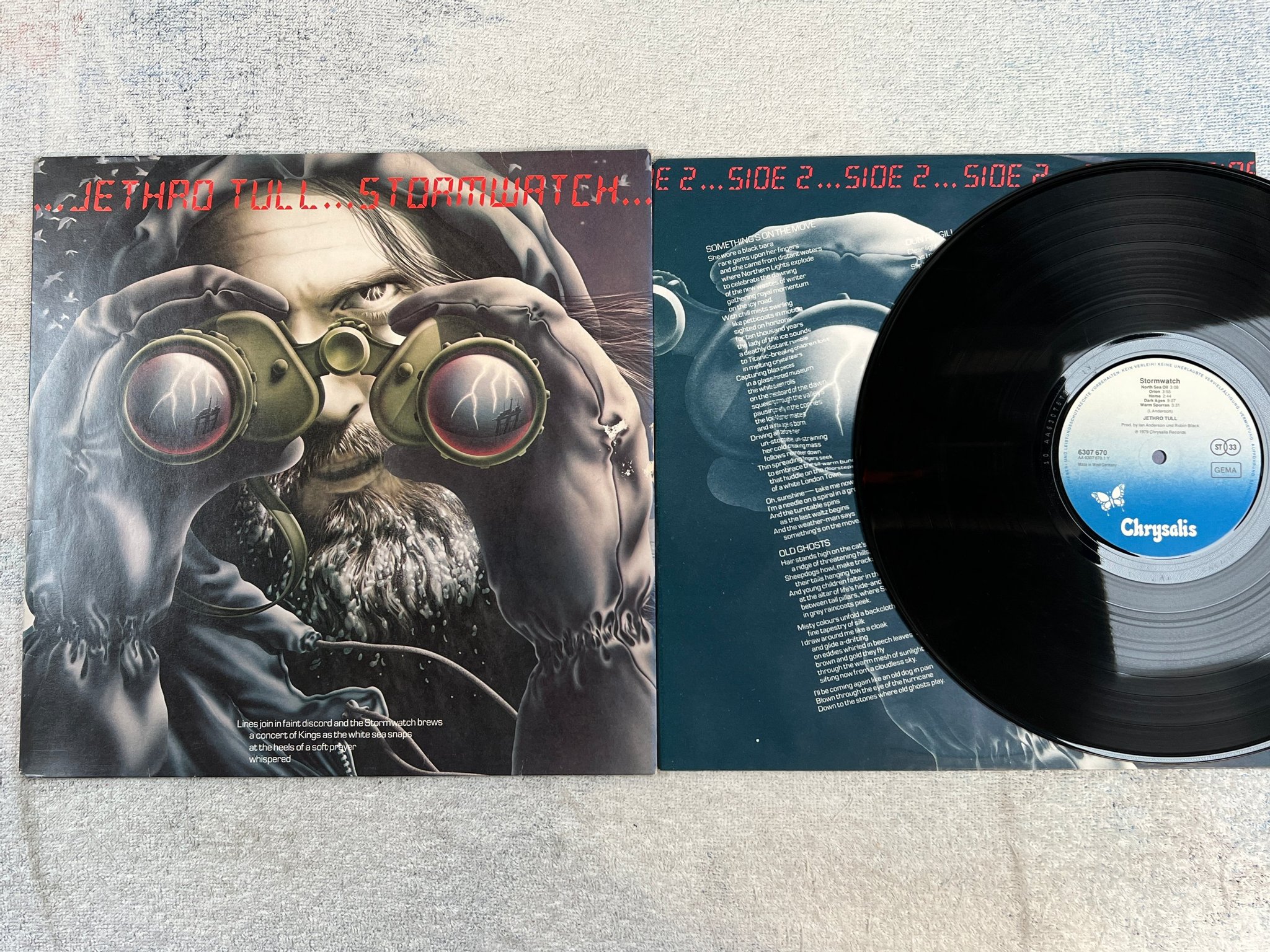 Omslagsbild för skivan JETHRO TULL stormwatch LP -79 Ger CHRYSALIS 6307 670