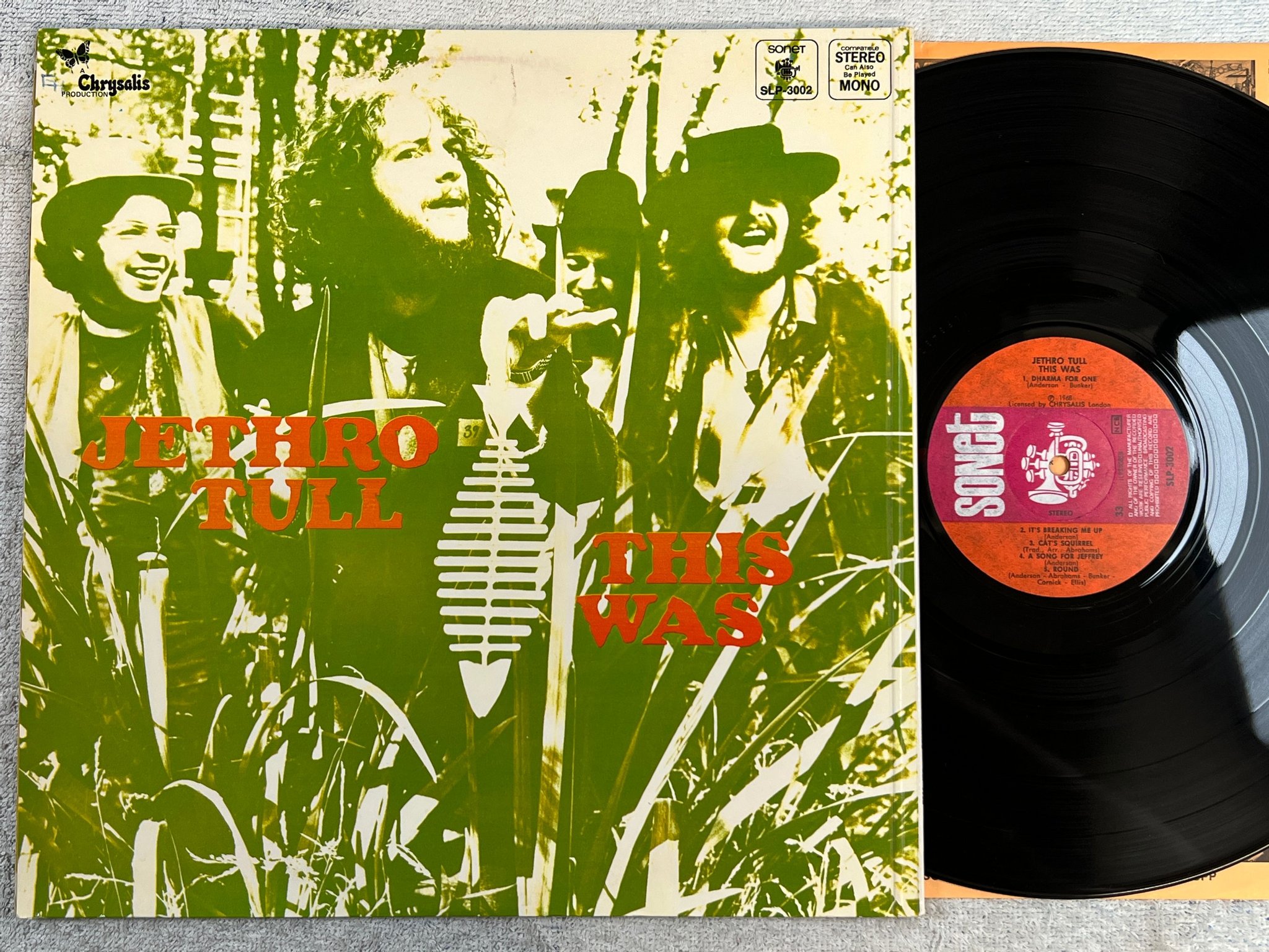 Omslagsbild för skivan JETHRO TULL this was LP -68 ncb SONET SLP 3002