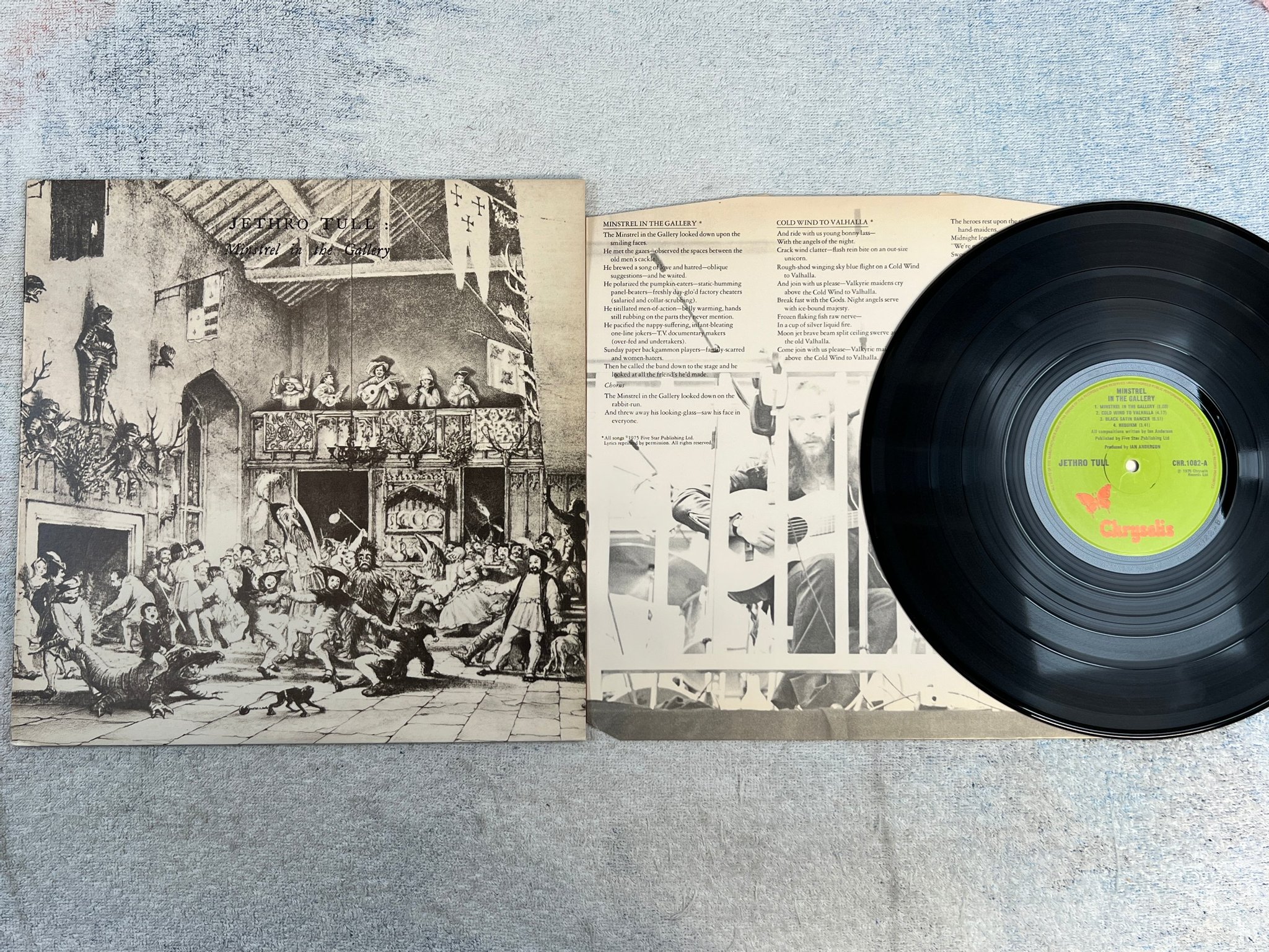 Omslagsbild för skivan JETHRO TULL minstrel in the gallery LP -75 CHRYSALIS CHR 1082