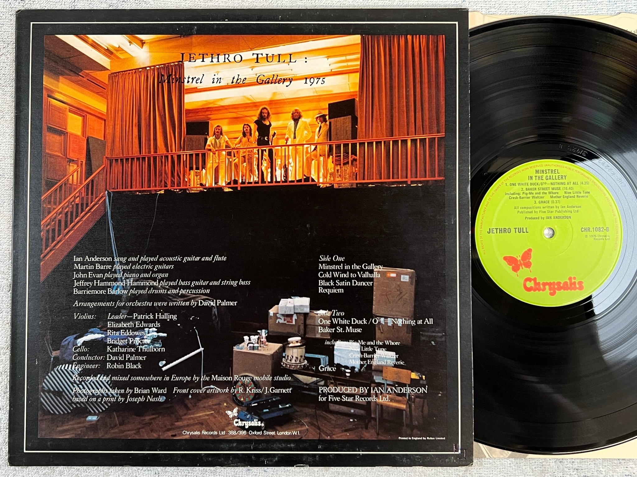 Omslagsbild för skivan JETHRO TULL minstrel in the gallery LP -75 CHRYSALIS CHR 1082