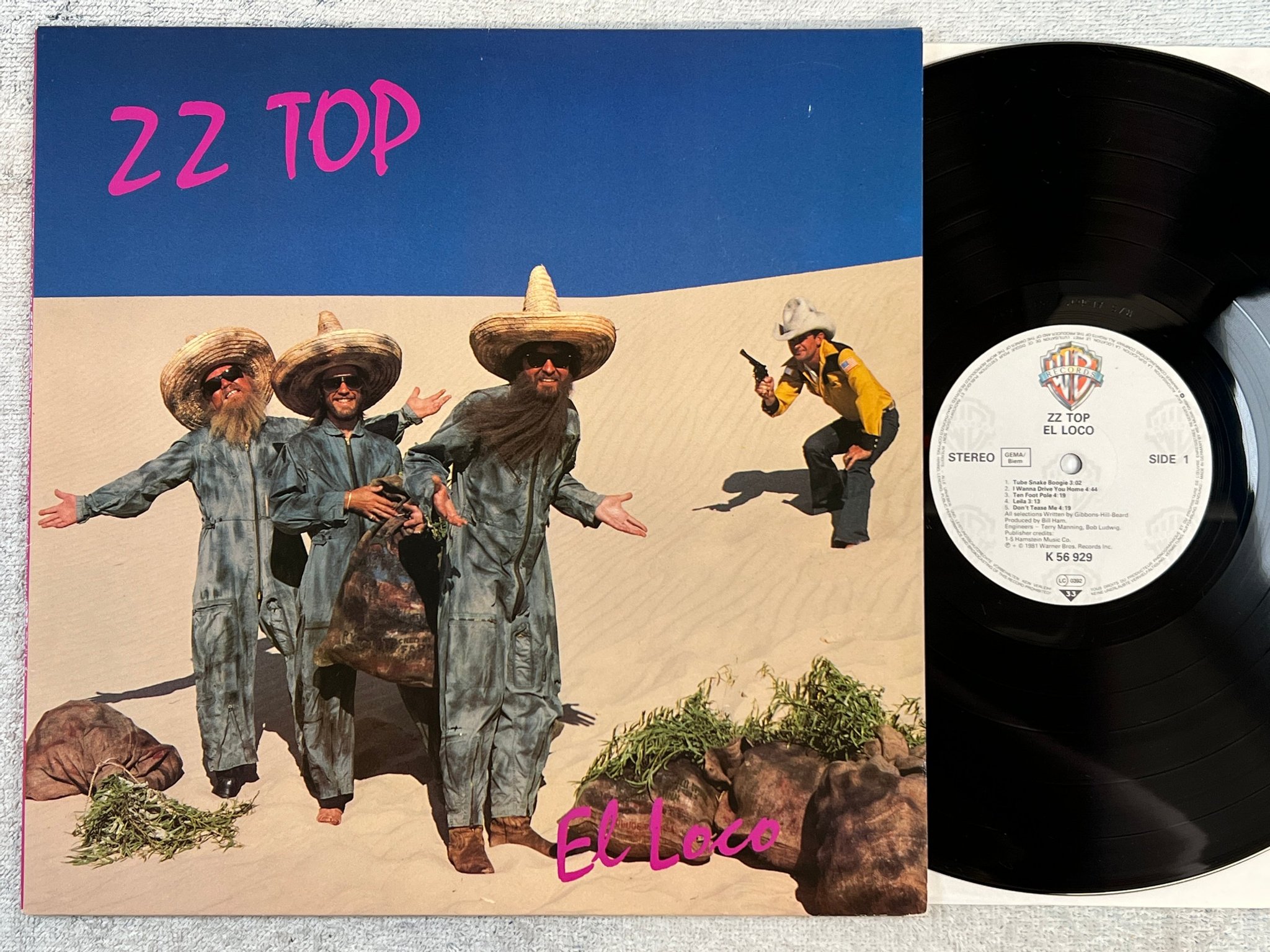Omslagsbild för skivan ZZ TOP el loco LP -81 WARNER BROS WB 56929